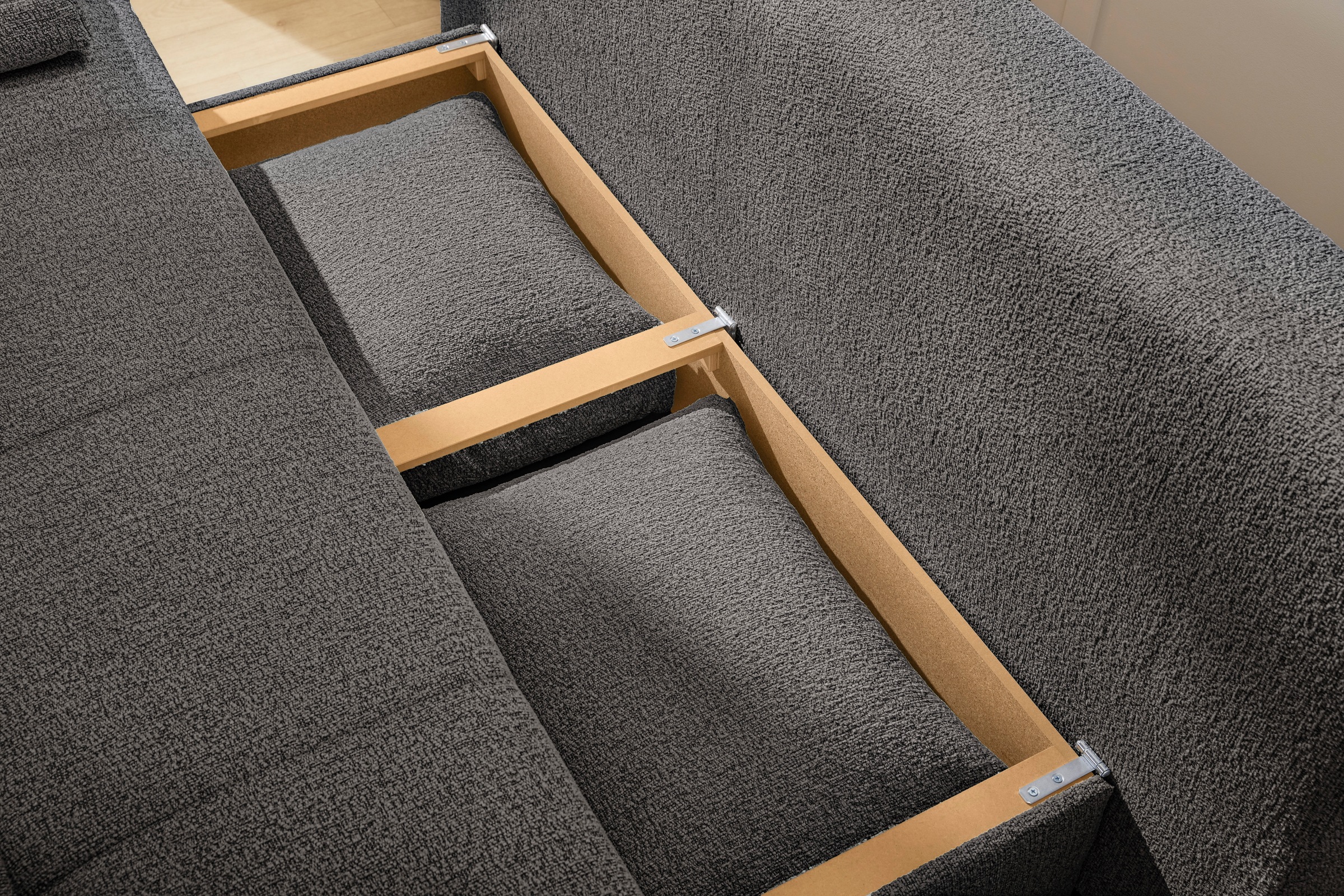 Jockenhöfer Gruppe Canapé-lit »Felix, B: 205 cm, Liegefl. 155x201 cm, Dauerschlafsofa, inkl. Topper« Incluant fonction couchage et coffre de lit, garnissage à ressorts