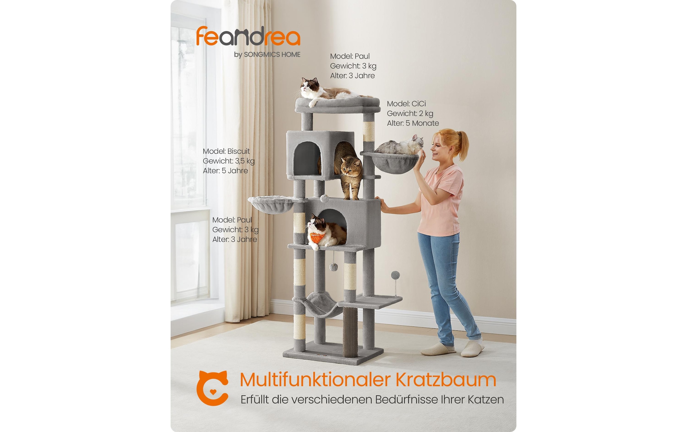 FEANDREA Arbre à chat »für Wohnungskatzen 178 cm« 175 cm hoch