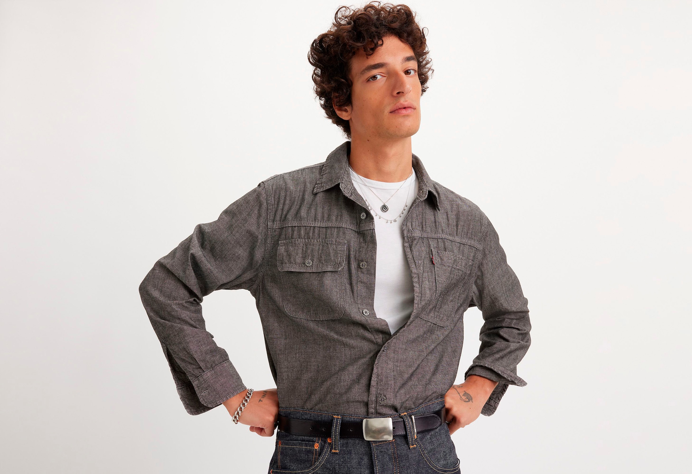 Levi's® Langarmhemd, LS AUBURN WORKER BLUES