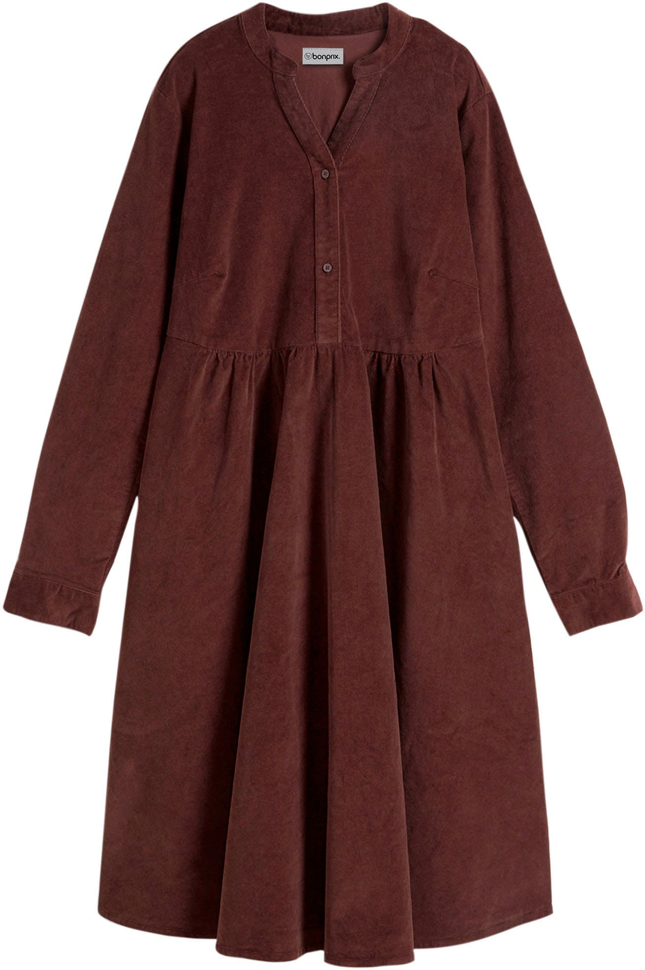 bonprix Midikleid »Kleid aus Baumwollcord« für entspannten Look, aus weichem Baumwollcord, mit Elasthan-Anteil