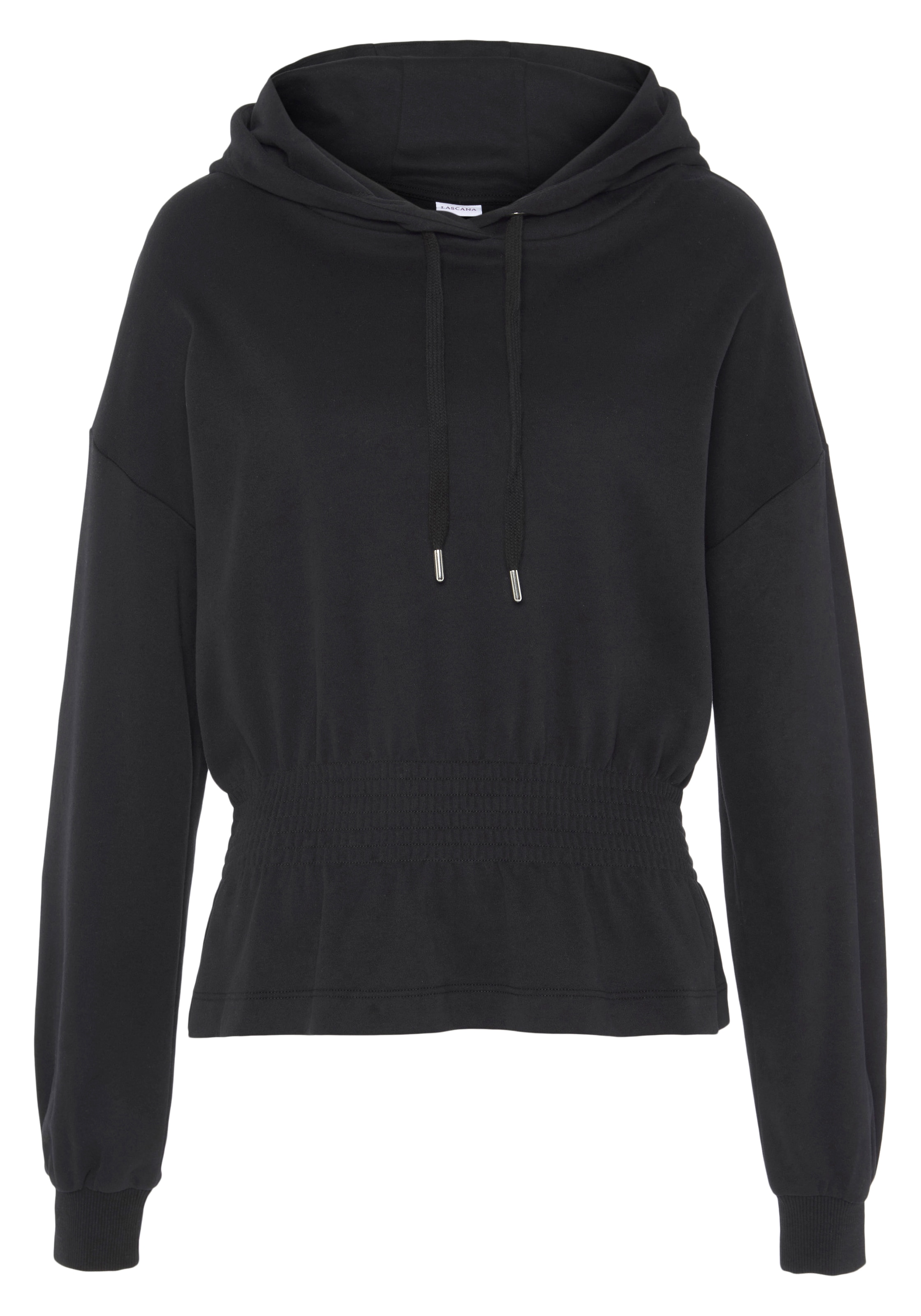 LASCANA Hoodie, mit elastischer Raffung in der Taille, Loungewear