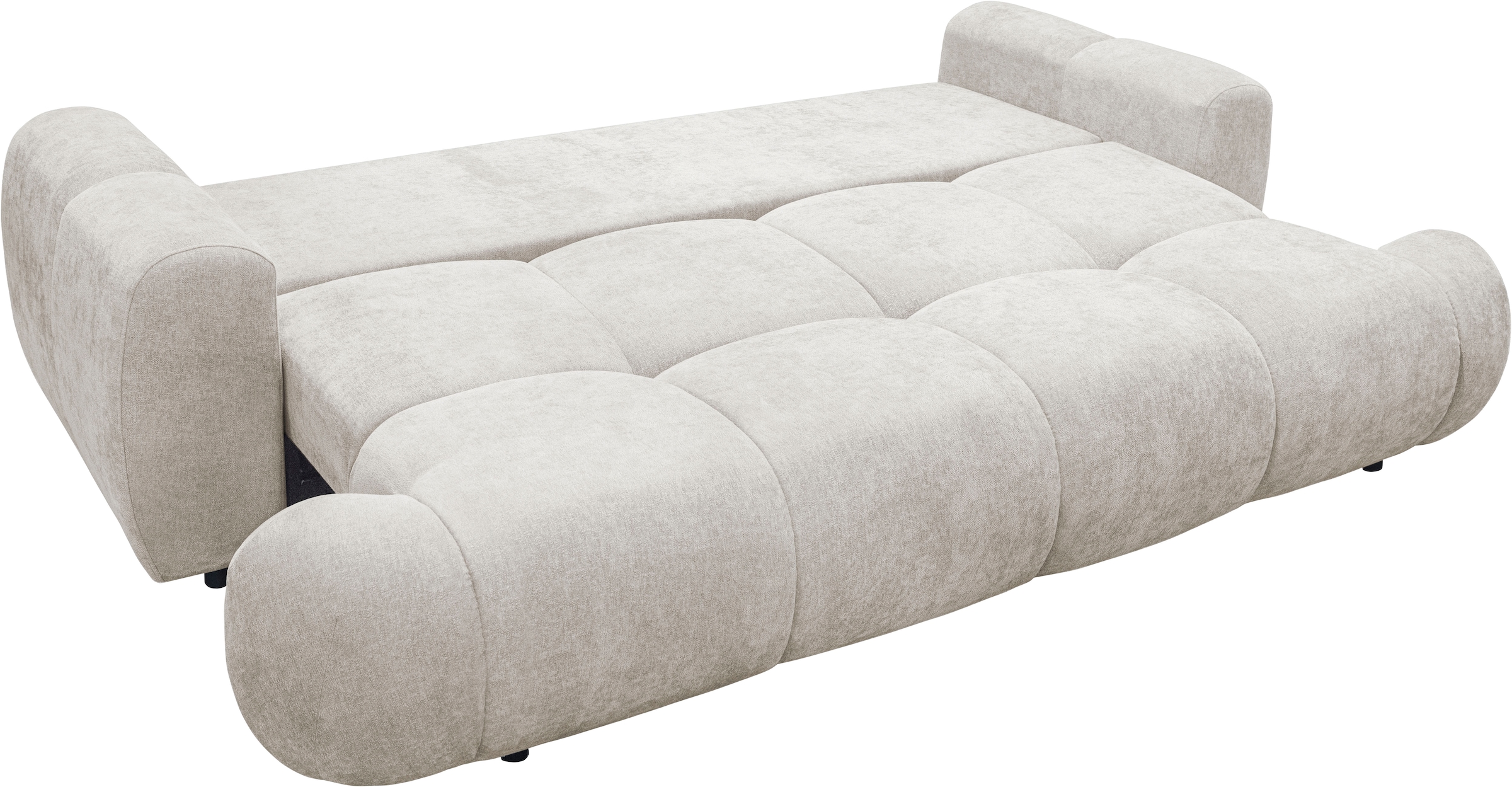 exxpo - sofa fashion 3-places »Alessano, 254 cm breit, modern & gemütlich« Qualité fiable, incl. fonction lit, coffre-lit, 2 coussins plaid