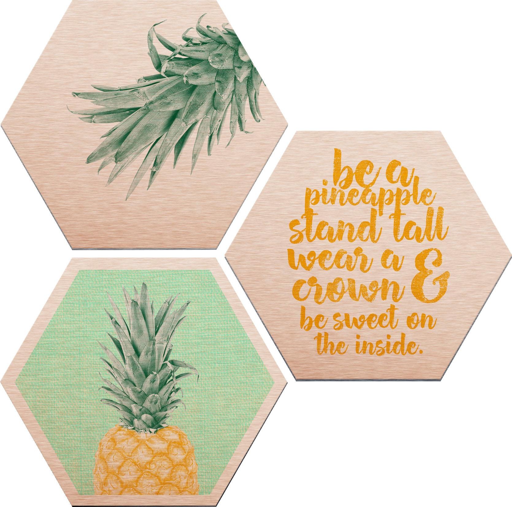 Image of Wall-Art Alu-Dibond-Druck »Ananas«, (Set) bei Ackermann Versand Schweiz