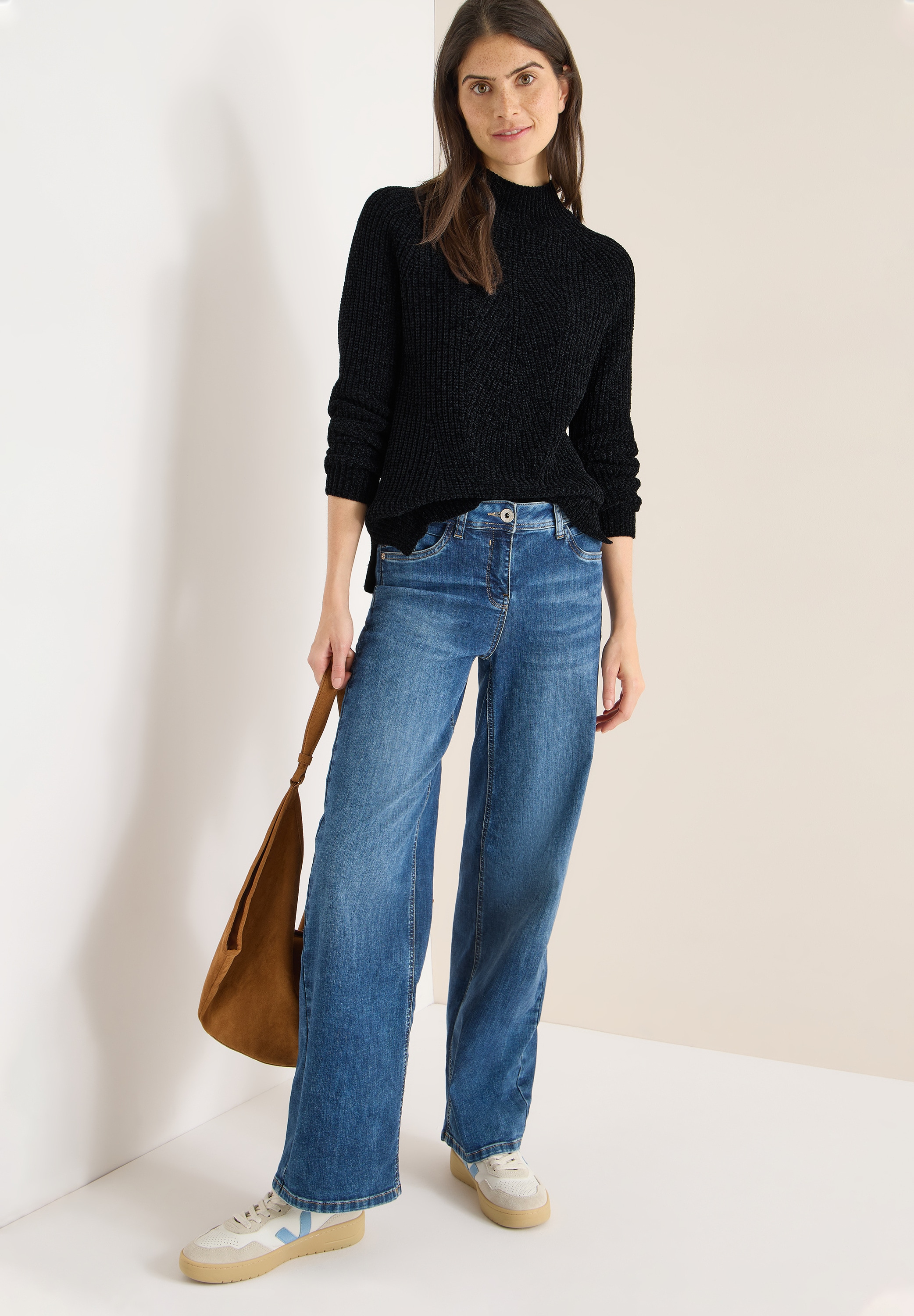 Cecil Pull à col montant mit feiner Struktur