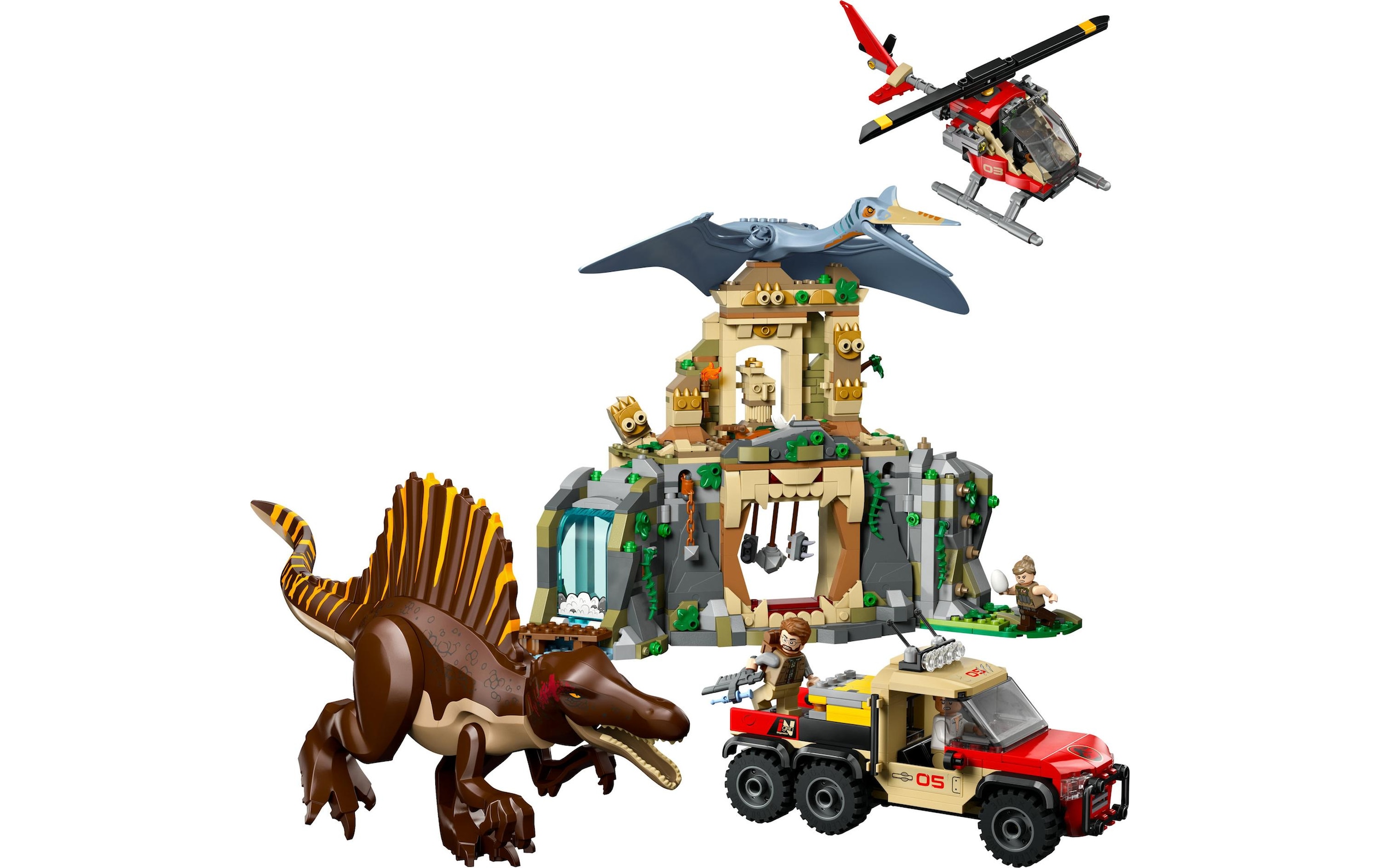 LEGO® Spielbausteine »Jurassic World Spinosaurier und Quetzalcoatlus: Hubschrauber«