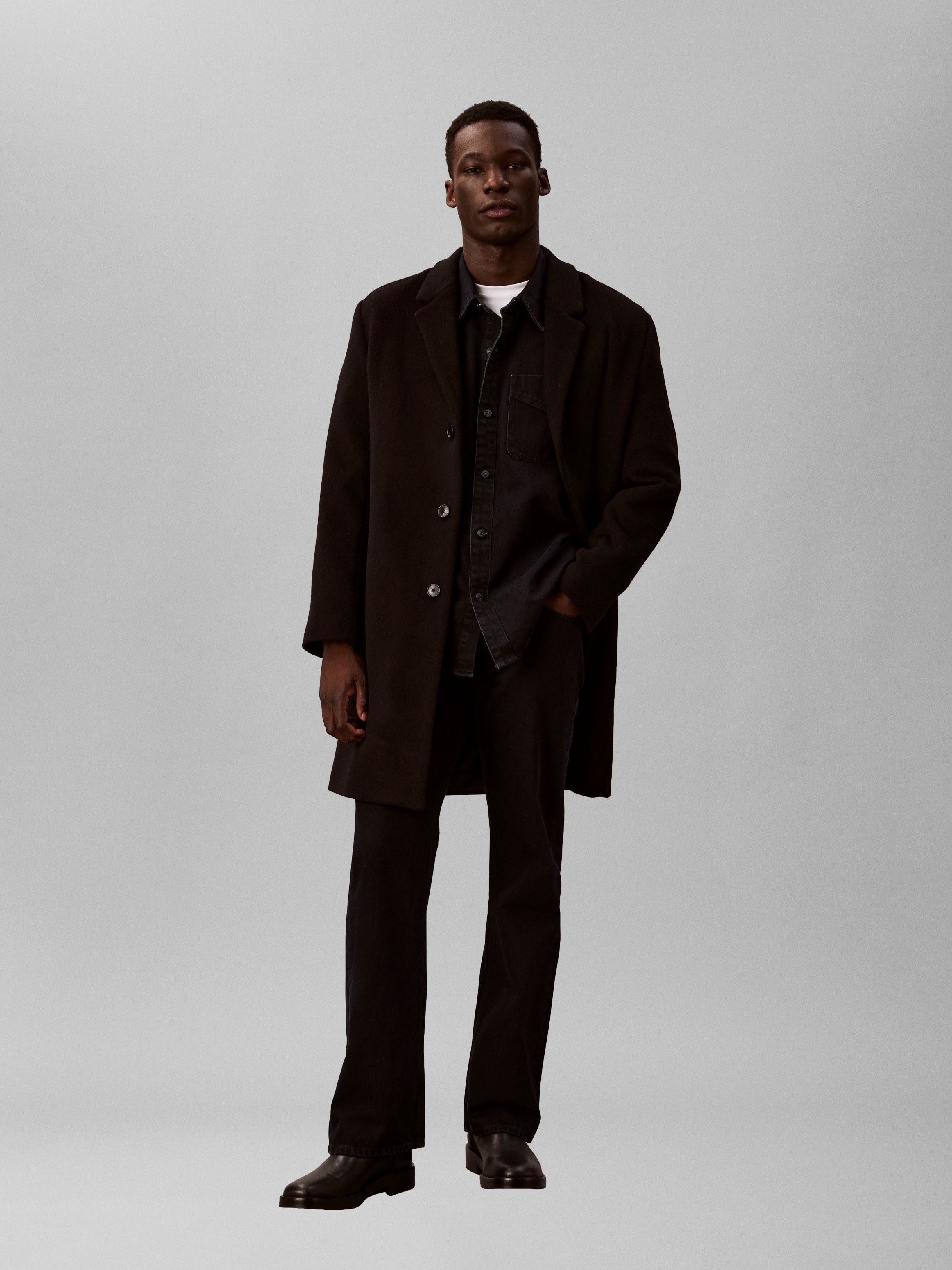 Calvin Klein Jeans Chemise en jean Regular fit mit Rundhalsausschnitt