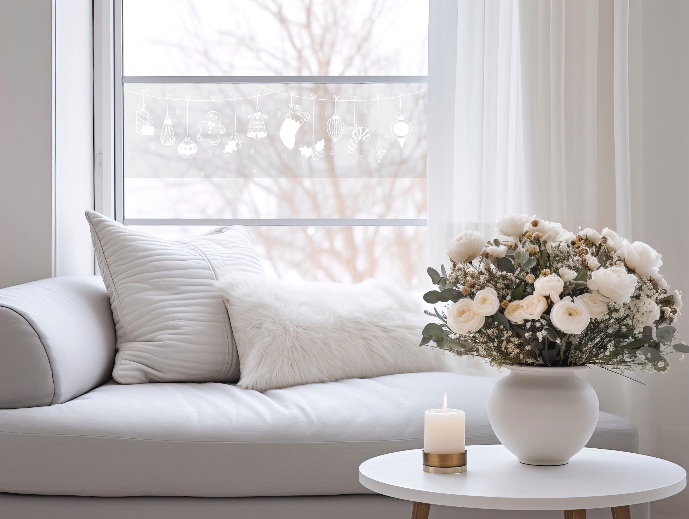 GARDINIA Fensterfolie »Statische Deko-Folie X-Mas Girlande halbtransparent 20 x 150 cm« 1 Stk. halbtransparent statisch haftend halbtransparent