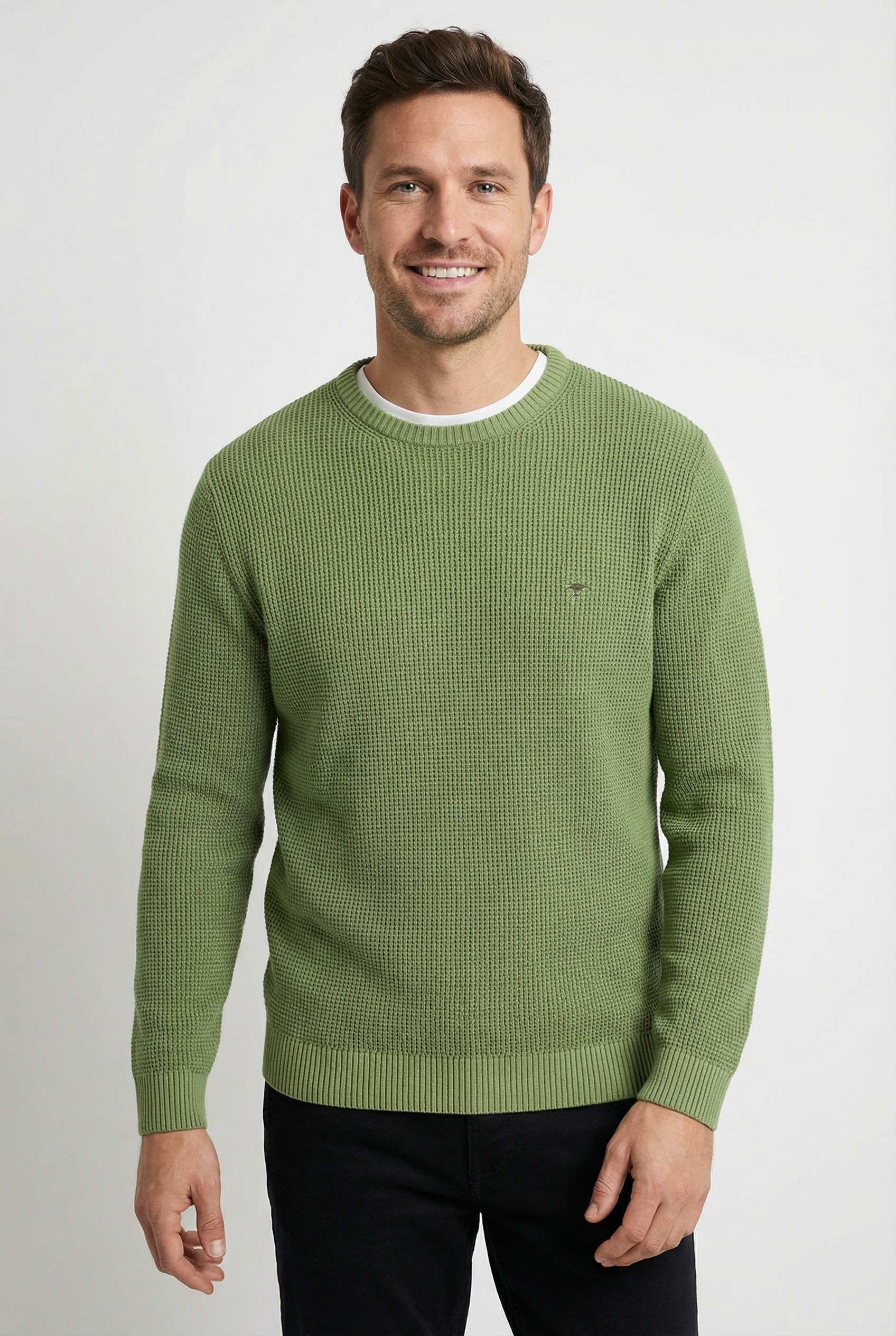 Image of FYNCH-HATTON Strickpullover aus Baumwolle, normale Passform, hüftbedeckende Länge
