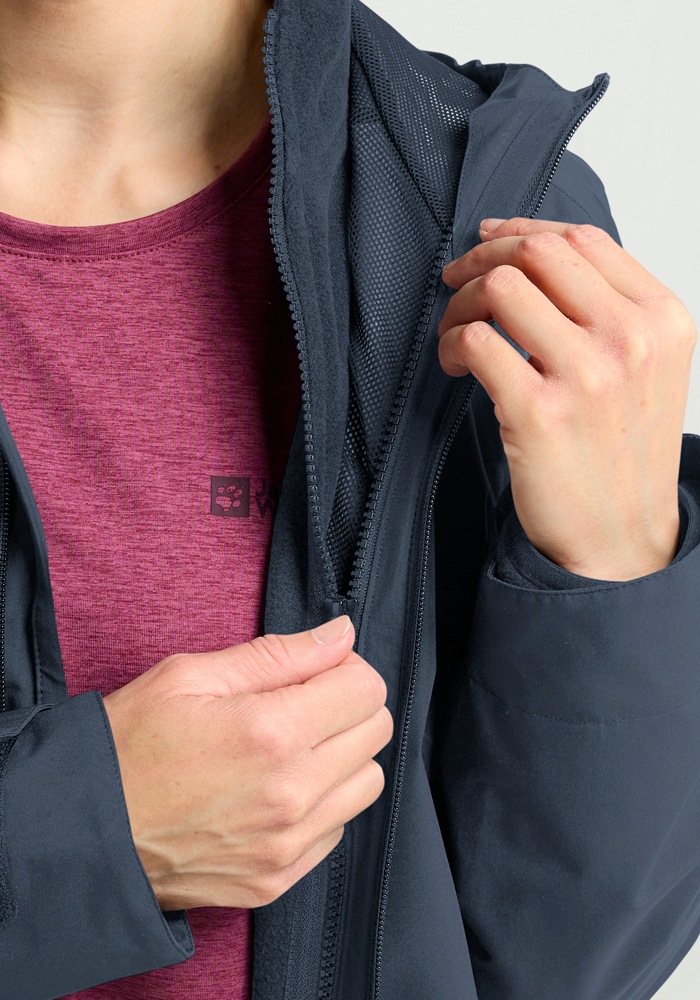 Jack Wolfskin 3-in-1-Funktionsjacke »MOONRISE 3IN1 JKT W«, mit Kapuze, mit wasserabweisenden Reissverschlüssen