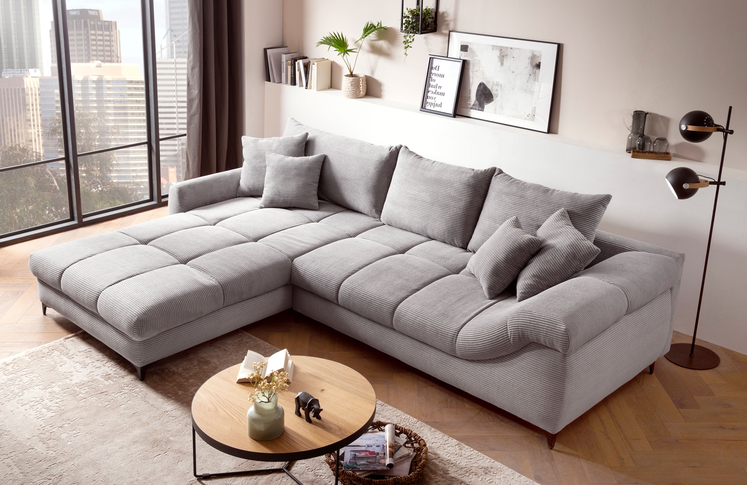 Mr. Couch Ecksofa »Ronaldo, L-Form, wahlweise mit Kaltschaum« mit Kaltschaum, bis 140 kg pro Sitzplatz belastbar