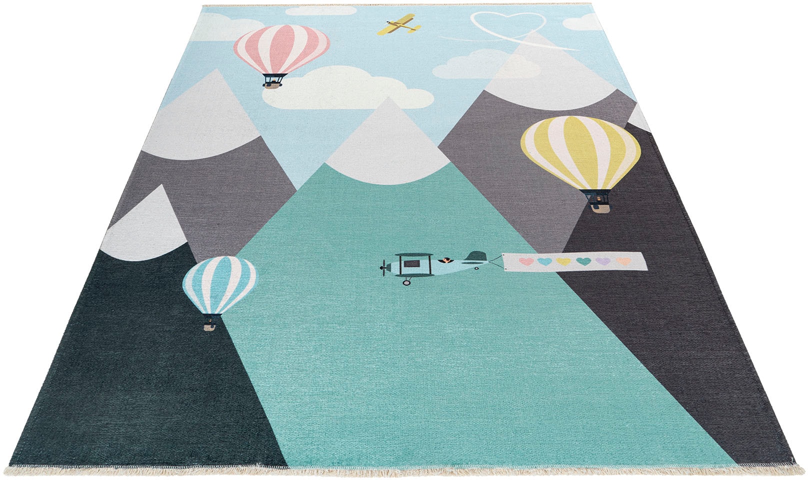 Image of Obsession Kinderteppich »My Greta 605«, rechteckig, 6 mm Höhe, Kurzflor, Motiv Berge, mit Fransen, Kinderzimmer bei Ackermann Versand Schweiz