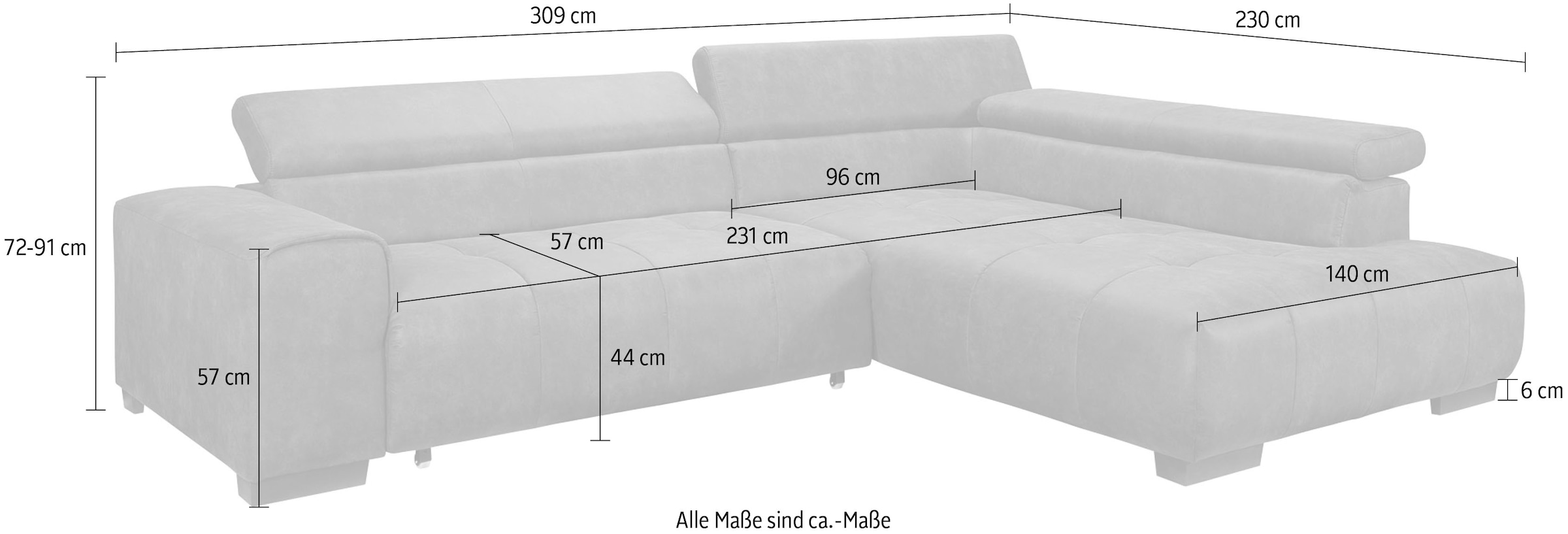 exxpo - sofa 3 mit günstig wahlweise mit verstellbaren fashion und Kissen Kopfstützen, kaufen Ecksofa, Bettfunktion