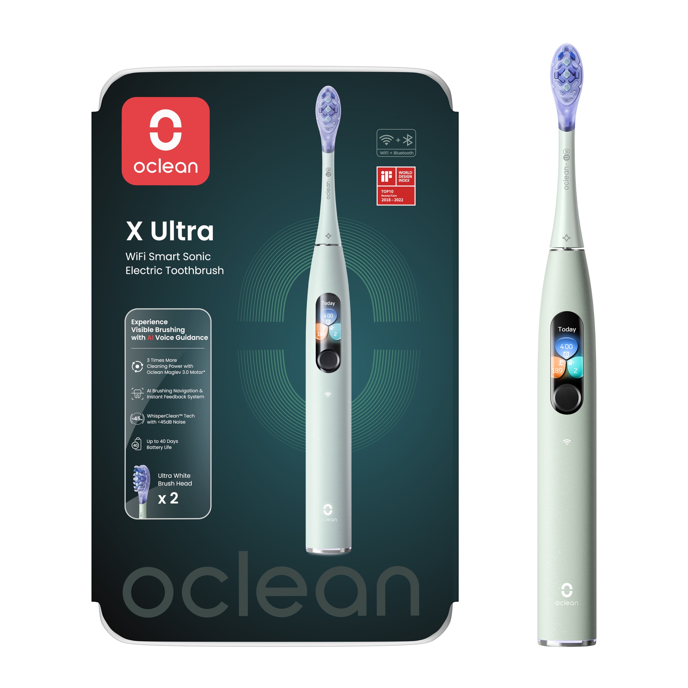 Oclean Elektrische Zahnbürste »Oclean X Ultra, Elektrisch, grüm«