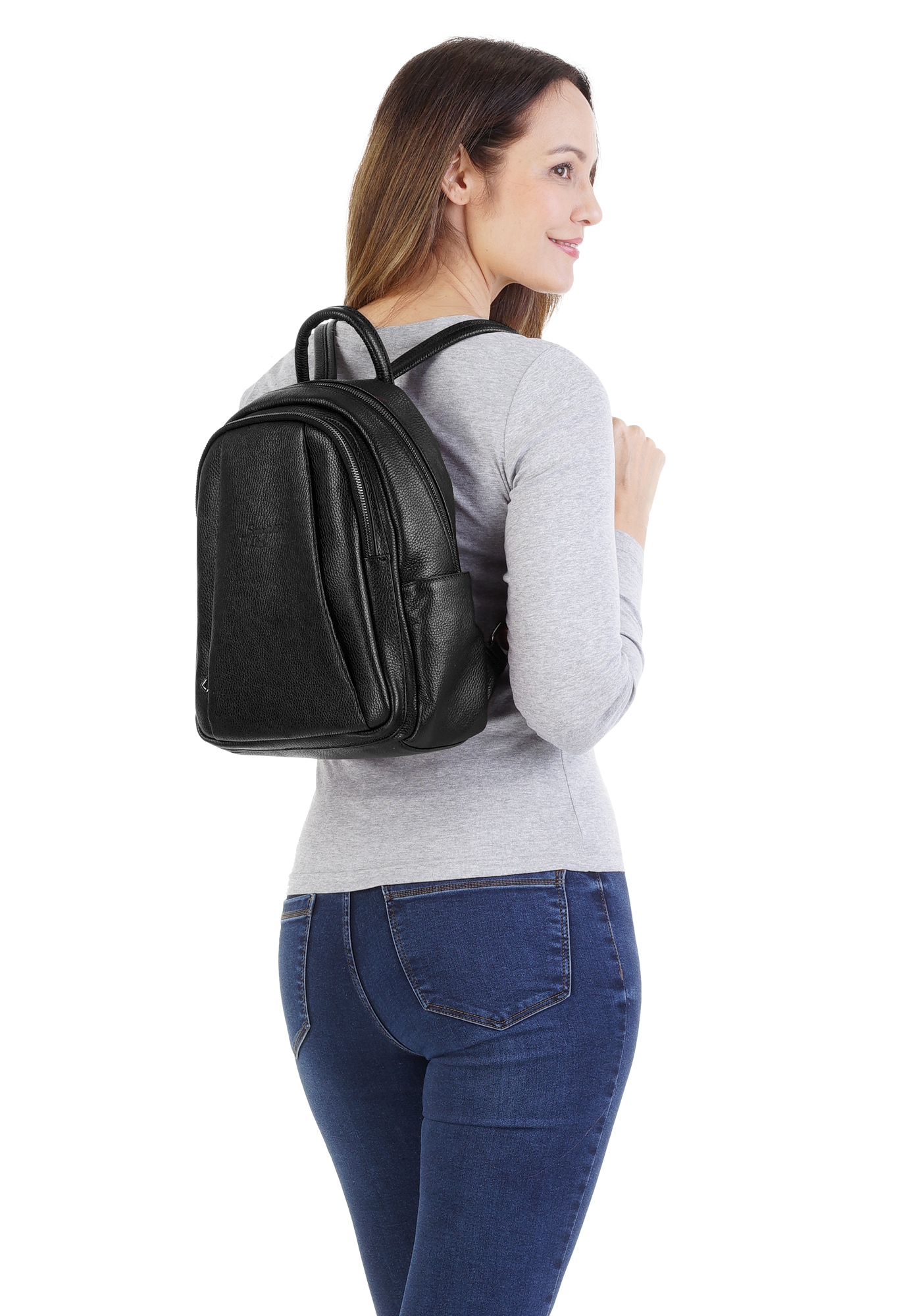 Samantha Look Cityrucksack, echt Leder, Made in Italy