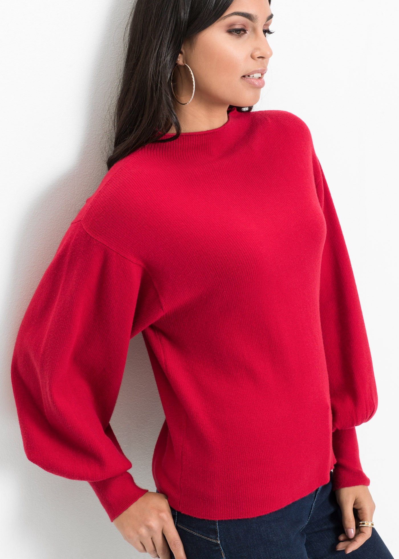 Image of bonprix Strickpullover "Oversize-Pullover aus Viskose-Mix" toller Viskose-Mix, mit modischen Ballonärmeln mit breiten Bündchen