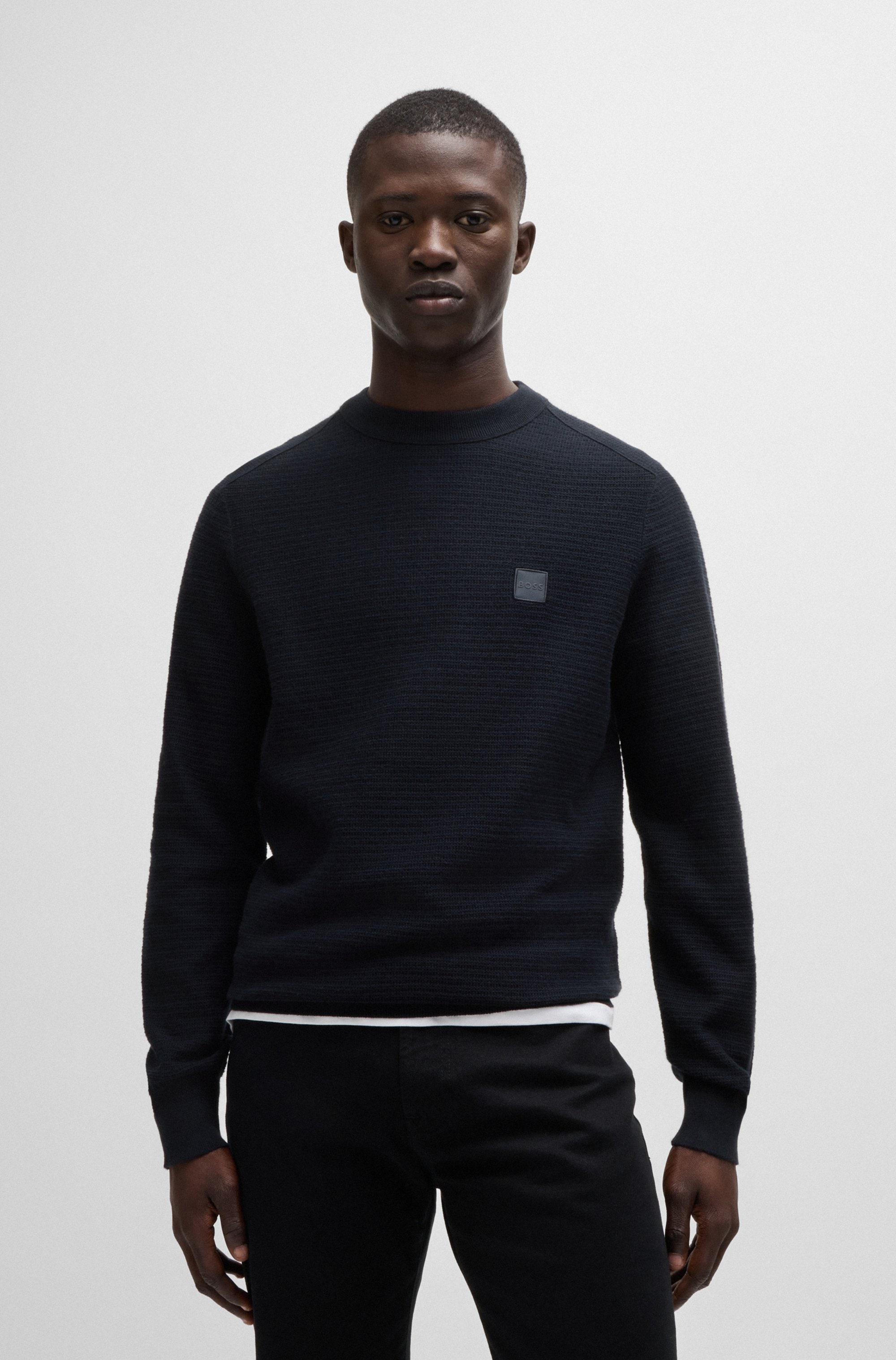 BOSS ORANGE Strickpullover »Anion« mit BOSS-Badge