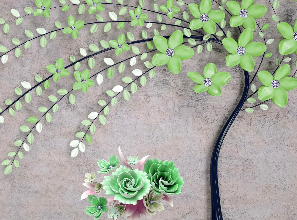 Image of Papermoon Fototapete "Baum mit Blumen"
