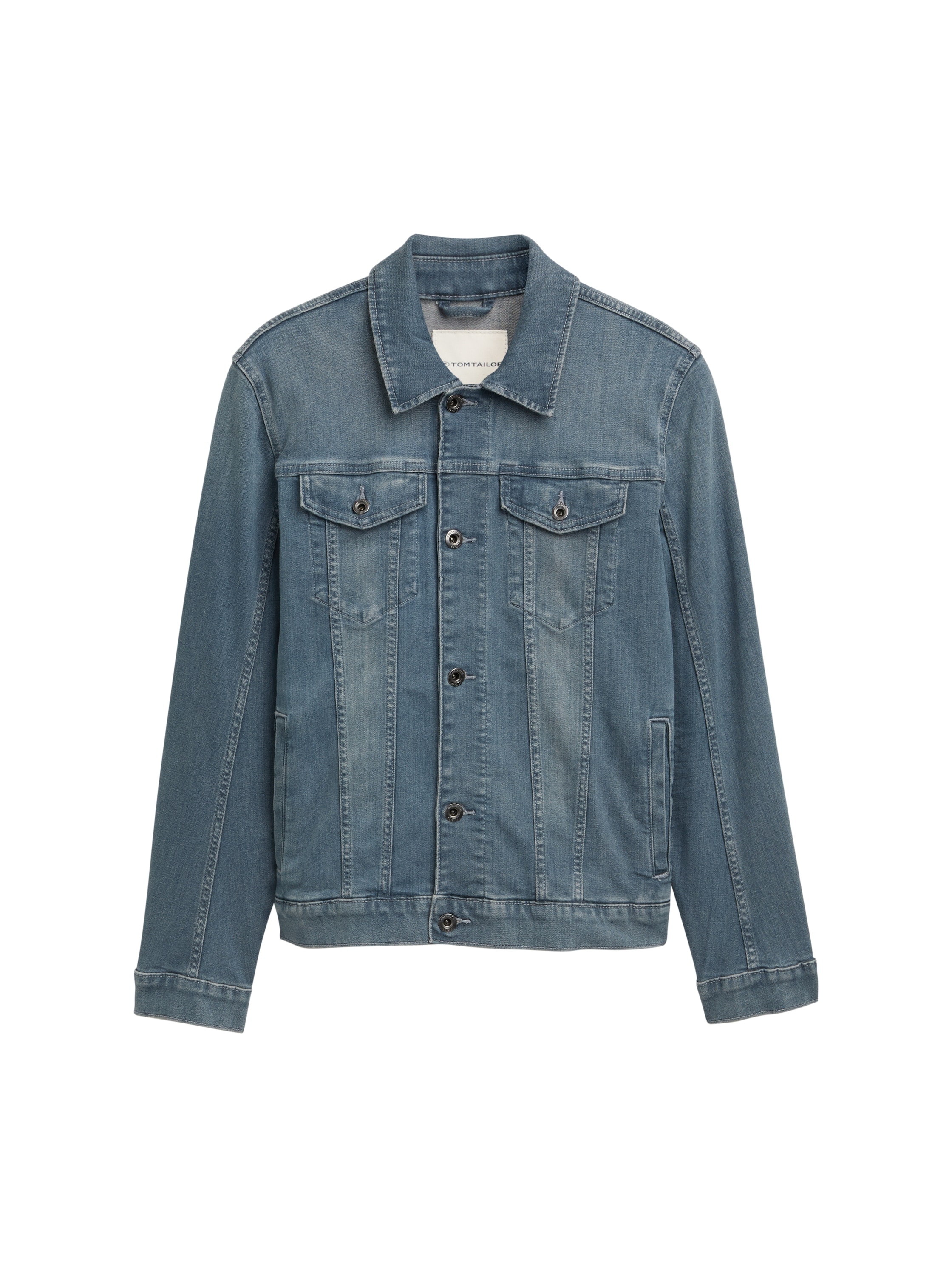 TOM TAILOR Jeansjacke, ohne Kapuze, mit Knopfleiste und Stretch-Anteil