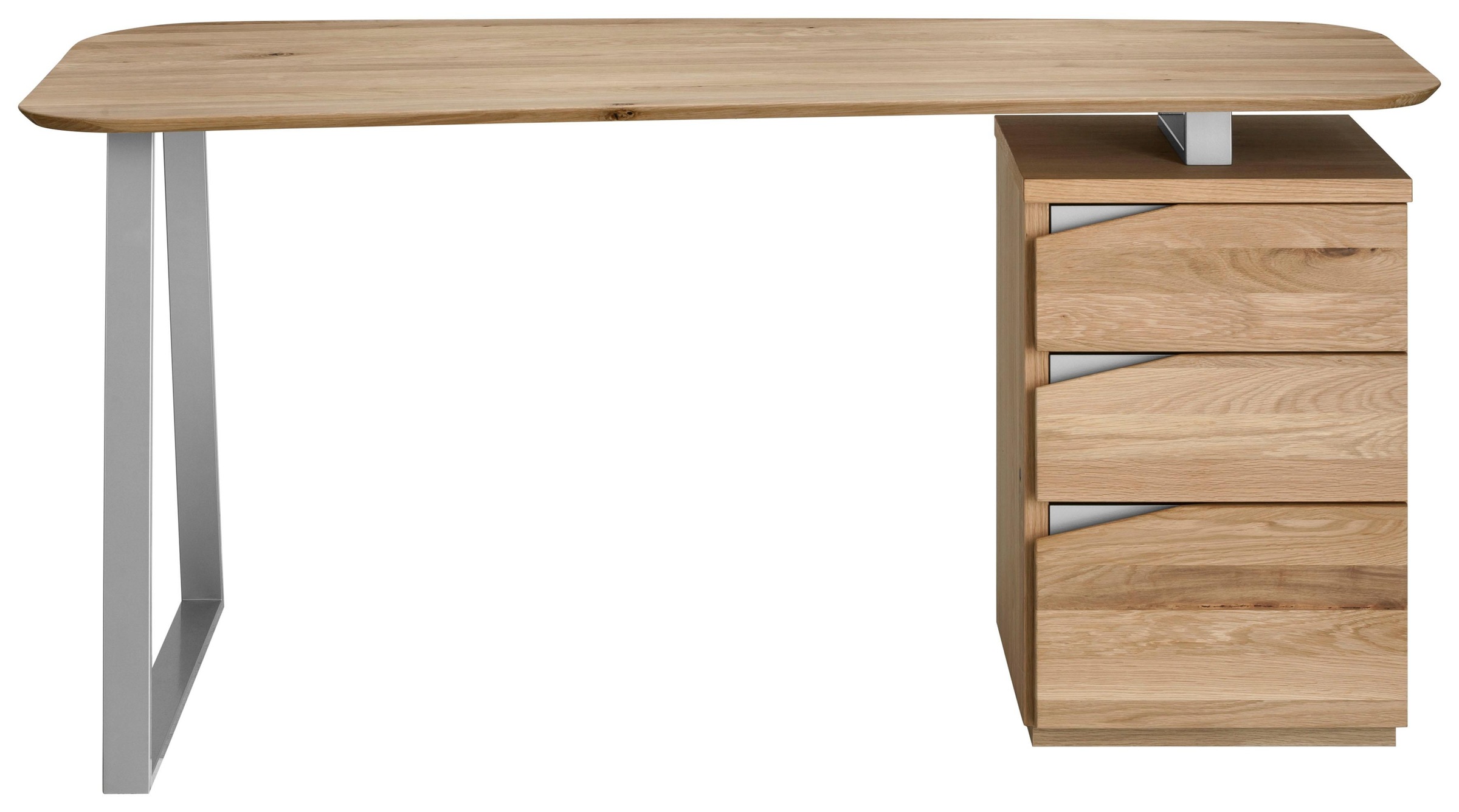 Image of VOGL Möbelfabrik Schreibtisch "Erik" mit Schweizer Kante, teilmassiv, Breite 150 cm, Made in Germany