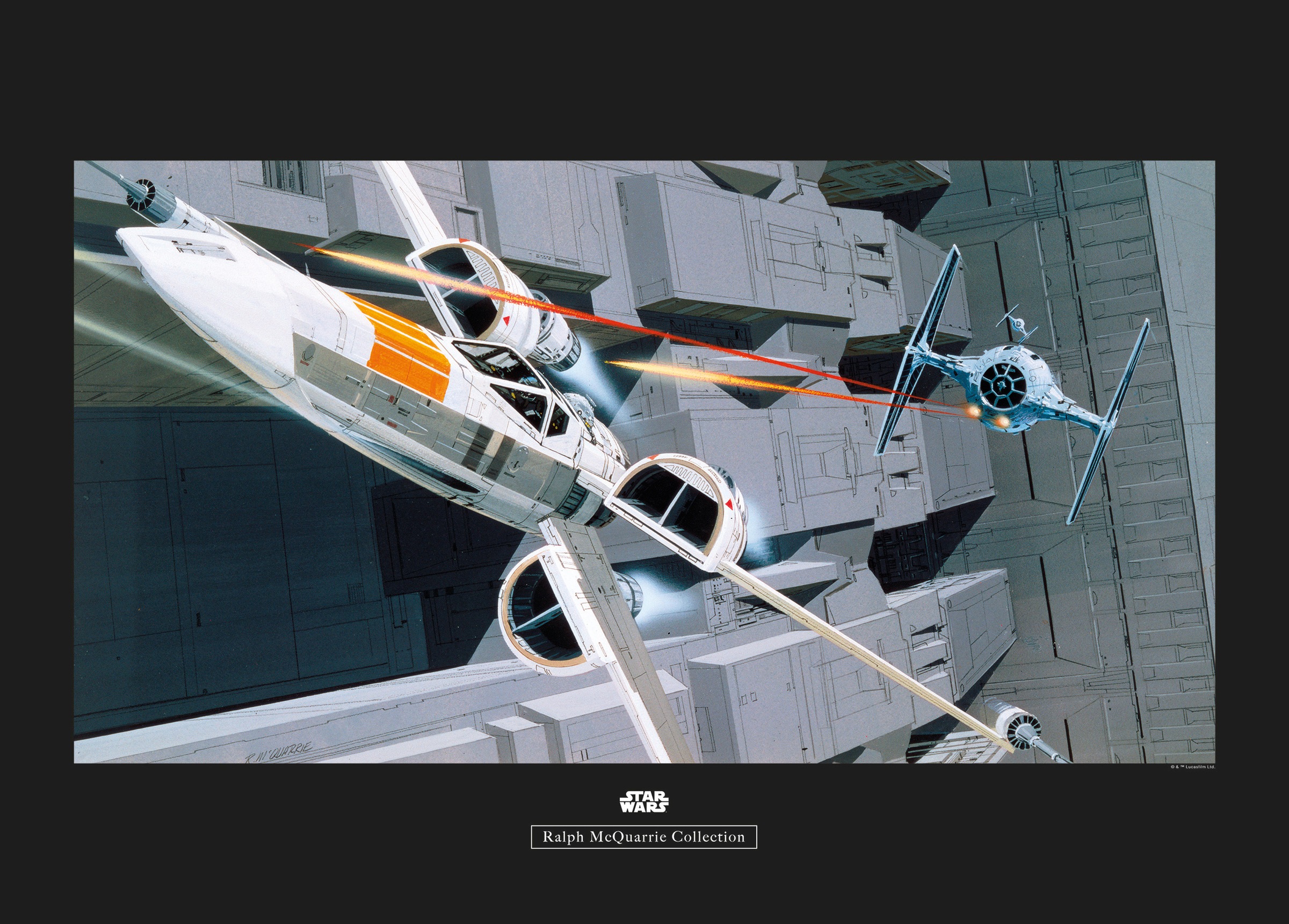 Image of Komar Bild "Star Wars Classic RMQ X-Wing vs TIE-Fighter" Star Wars 1 Stk. tlg. Wandbild zur Dekoration im Kinderzimmer - ohne Rahmen