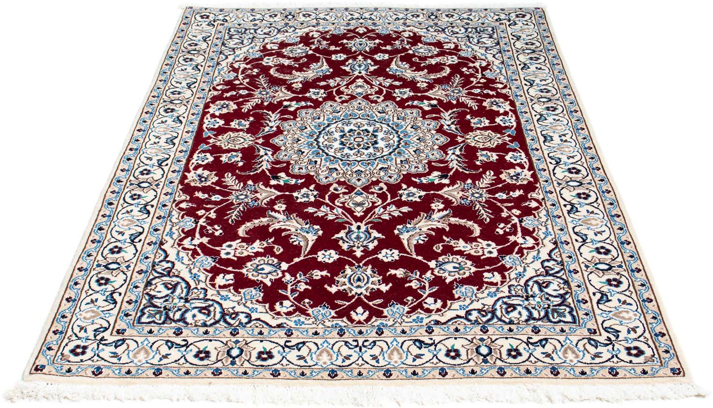 Image of morgenland Orientteppich »Perser - Nain - Royal - 163 x 115 cm - dunkelrot«, rechteckig, 10 mm Höhe, Wohnzimmer, Handgeknüpft, Einzelstück mit Zertifikat bei Ackermann Versand Schweiz