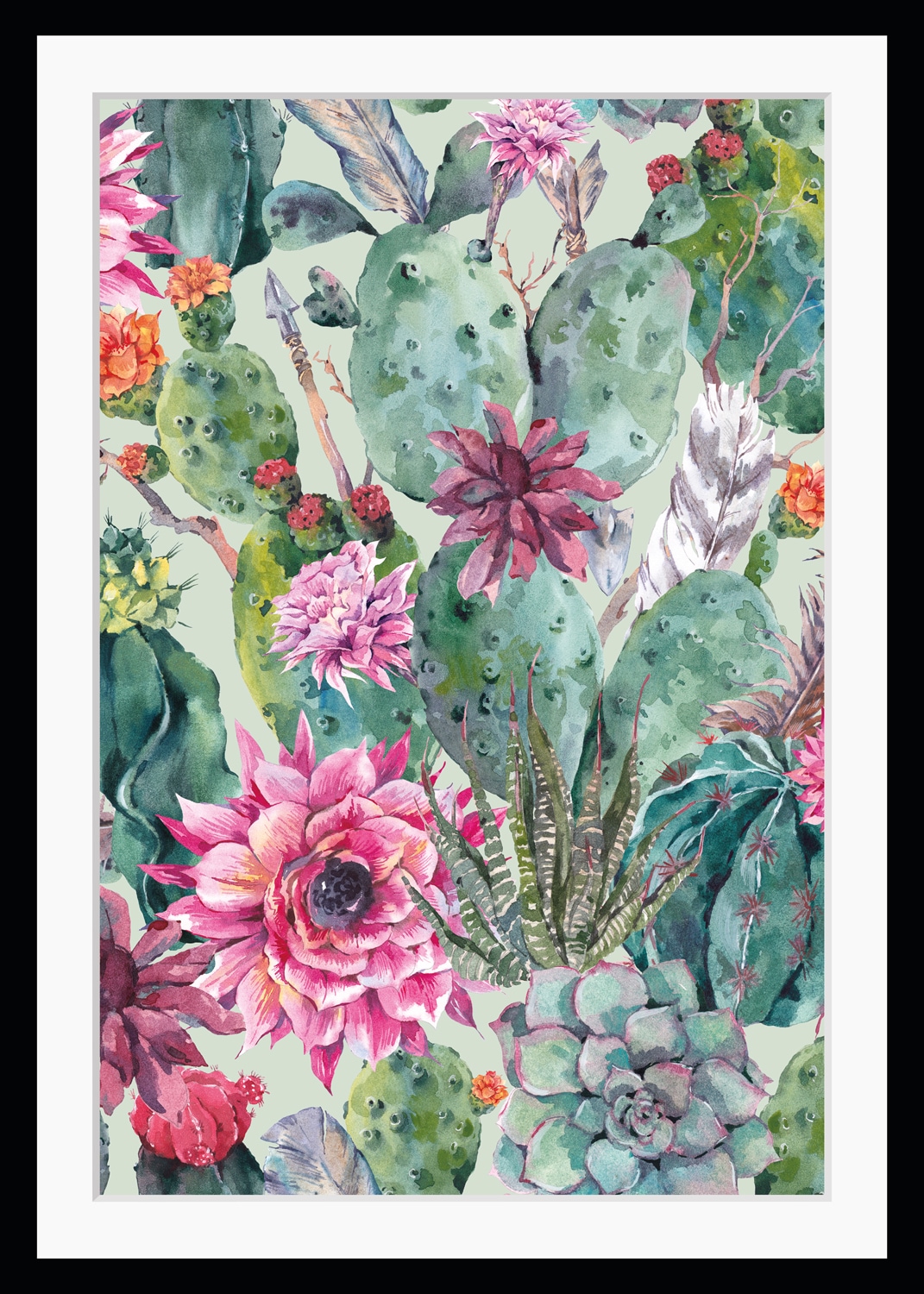 Image of queence Bild "Fiona" Blumen Blumenbilder Blätter Kunst Natur Pflanzen HD Premium Poster-Druck inkl. Holzrahmen