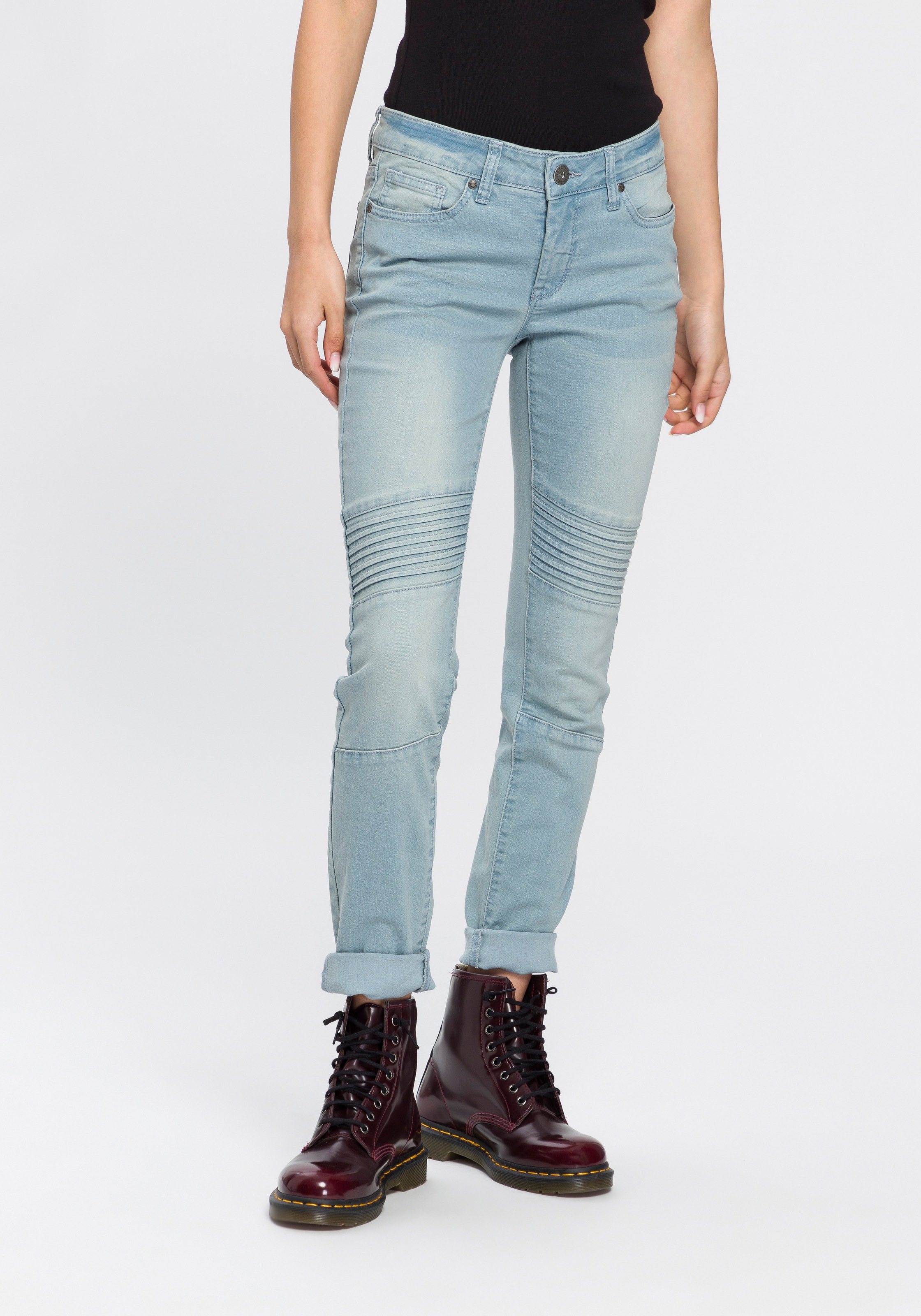Image of Arizona Skinny-fit-Jeans »im Biker- Look«, Low Waist bei Ackermann Versand Schweiz