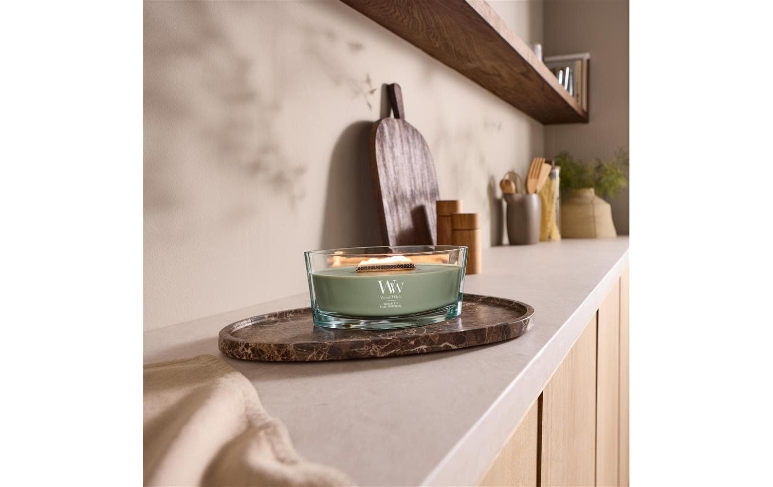 Image of Woodwick Duftkerze "Verdant Fig Ellipse"