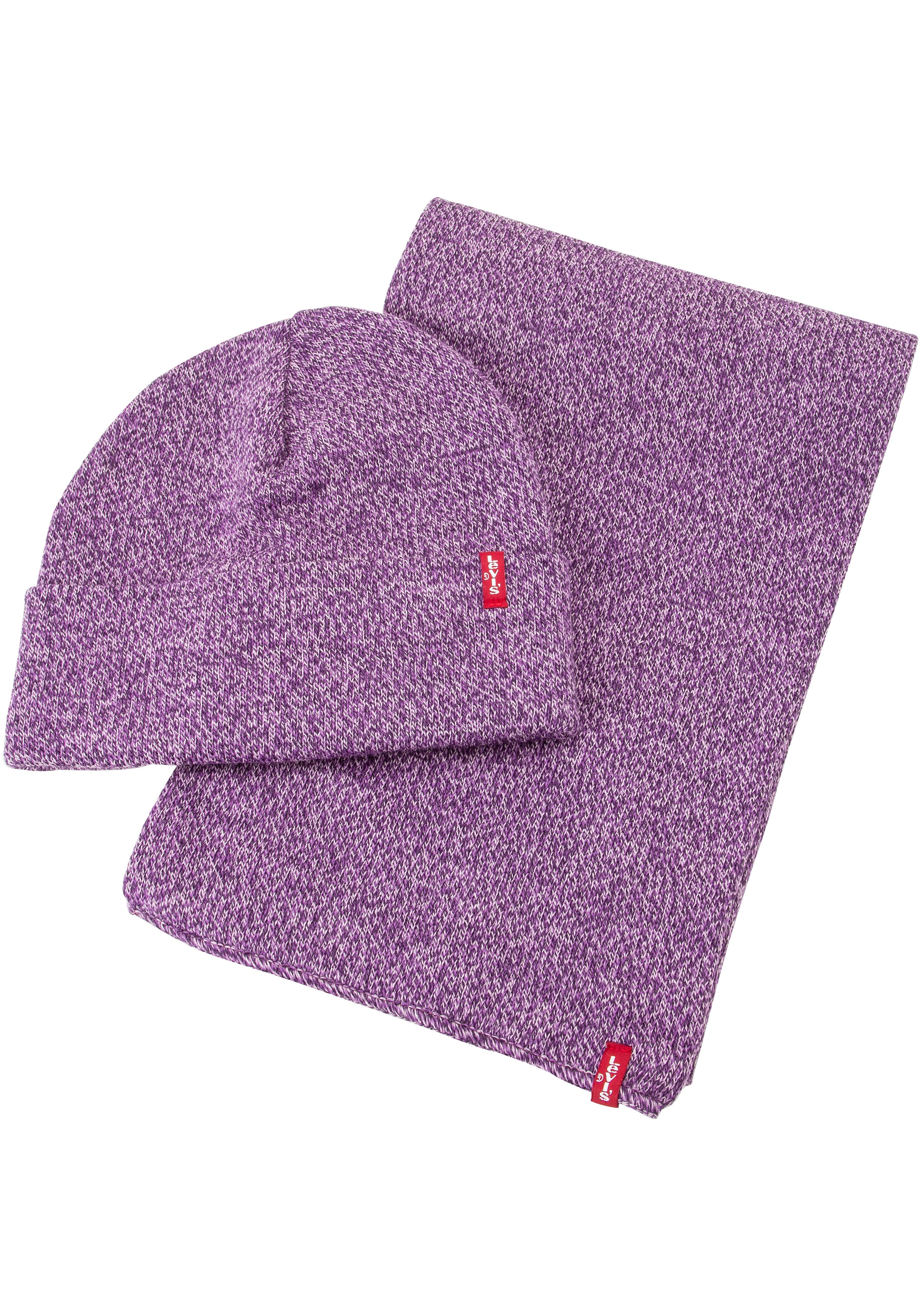 Levi's® Strickmütze »HOLIDAY GIFT S«, (2 St.), und Schal im Set