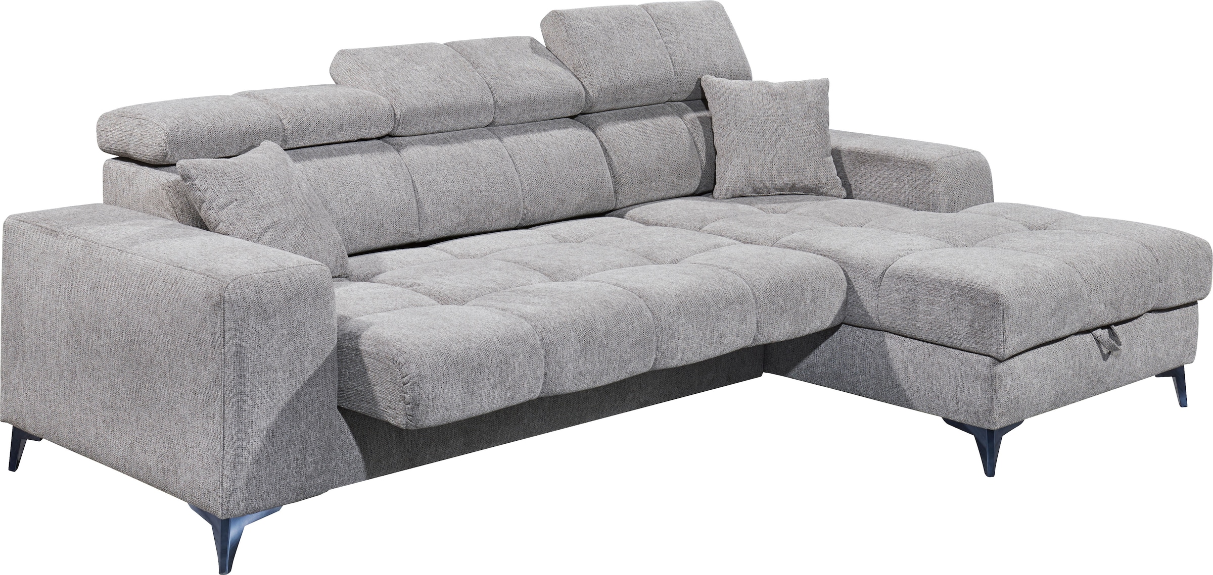 ED EXCITING DESIGN Ecksofa »Sydney L-Form«, (2 St.), frei im Raum stellbar, mit Bettkasten, inkl. Kopfteilverstellung