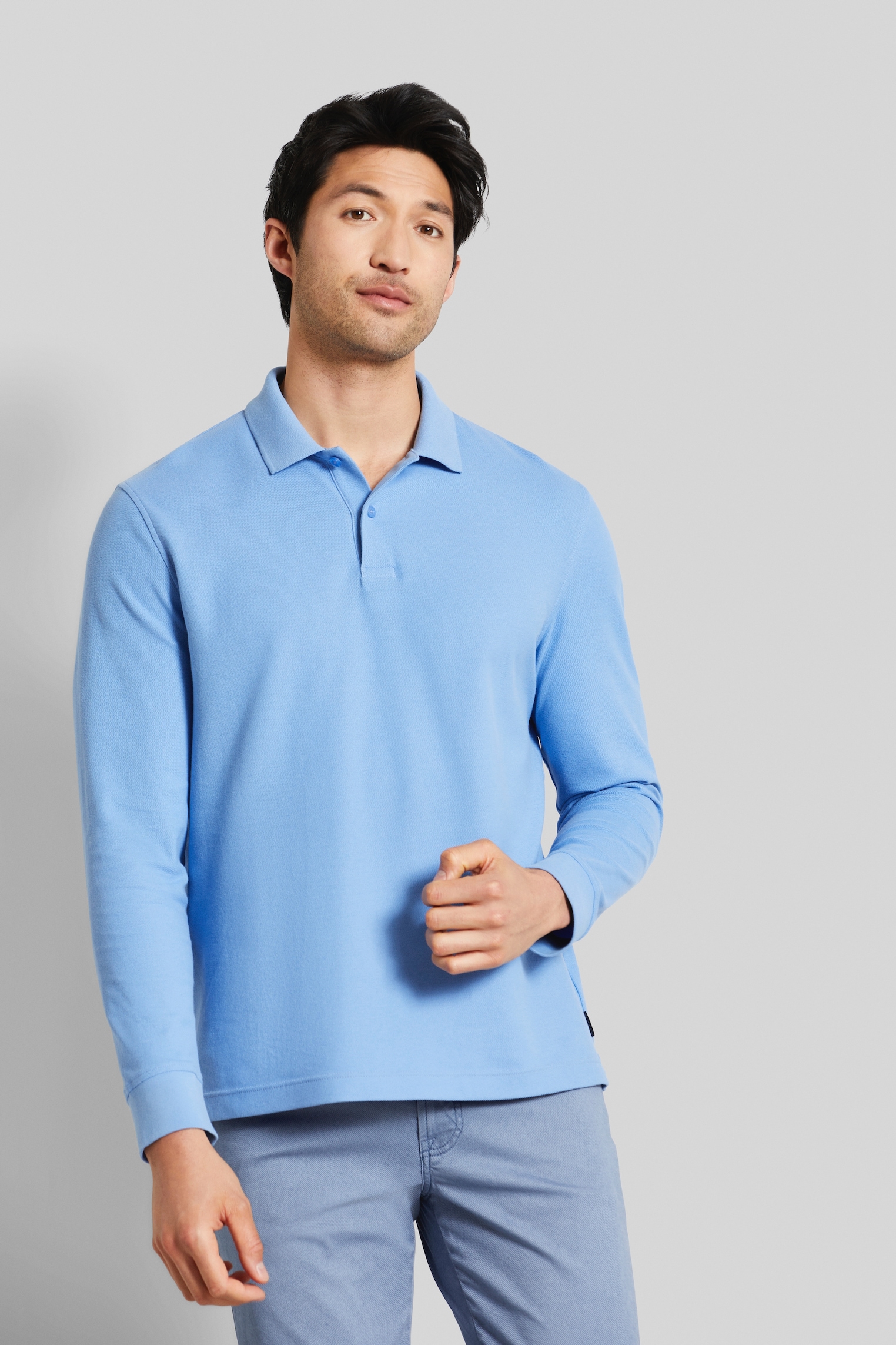 bugatti Langarm-Poloshirt, aus reiner Baumwolle