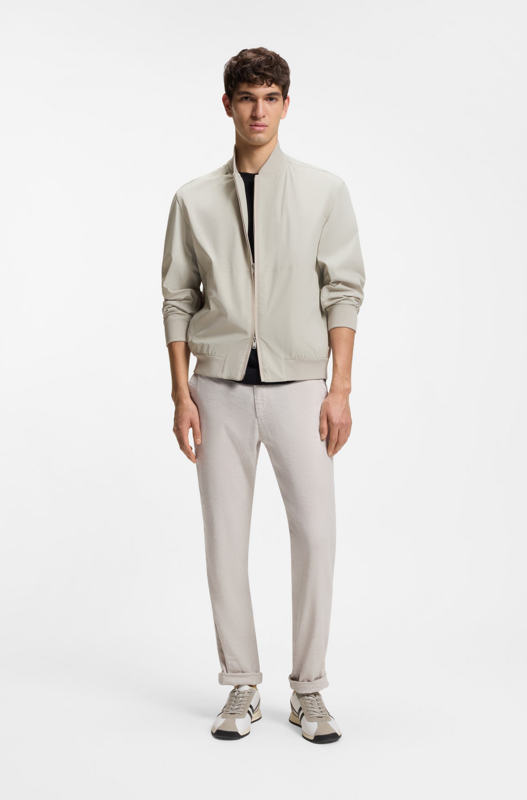 BOSS ORANGE Blouson »Osruf« Rippbündchen, Regular Fit, 2-wege-Reissverschluss