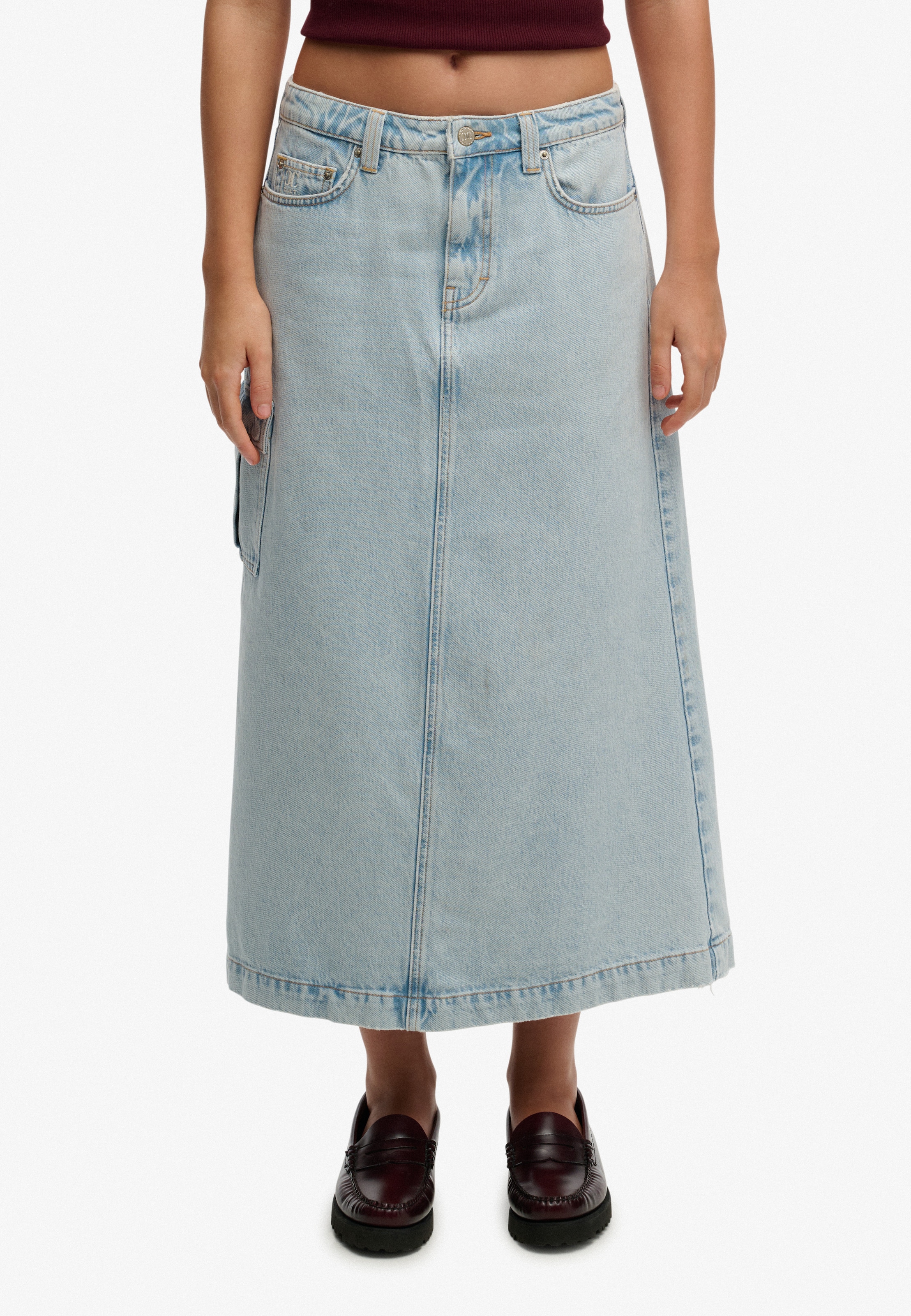 Image of Superdry Jeansrock "DENIM CARGO MAXI SKIRT"