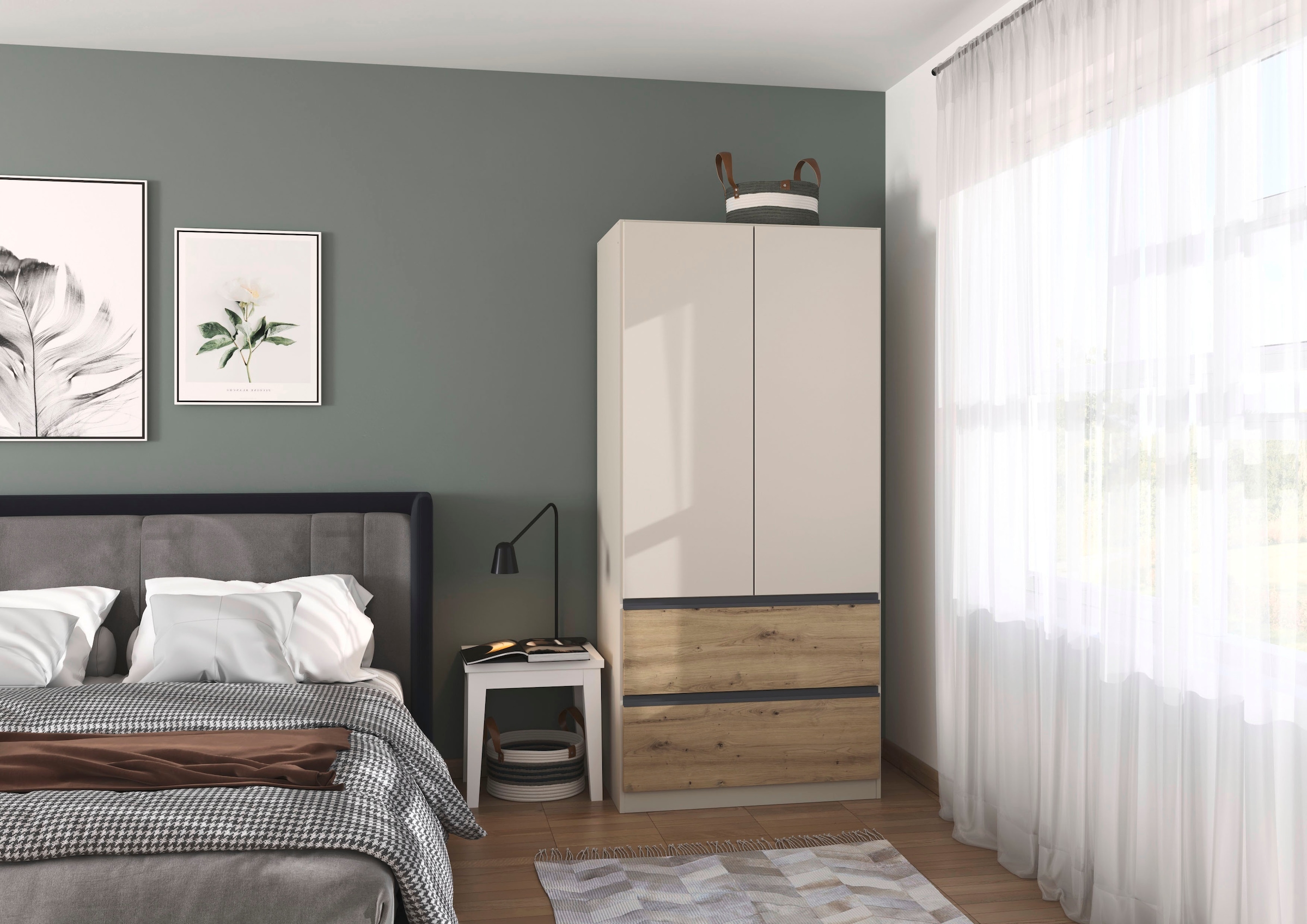 rauch Armoire à portes battantes »Kleiderschrank Schrank Garderobe COSTA in den Breiten 91/136/181 cm« En 3 configurations BASIC/CLASSIC/PREMIUM,  beaucoup d’espace, façade sans poignées et fonction push-to-open MADE IN GERMANY