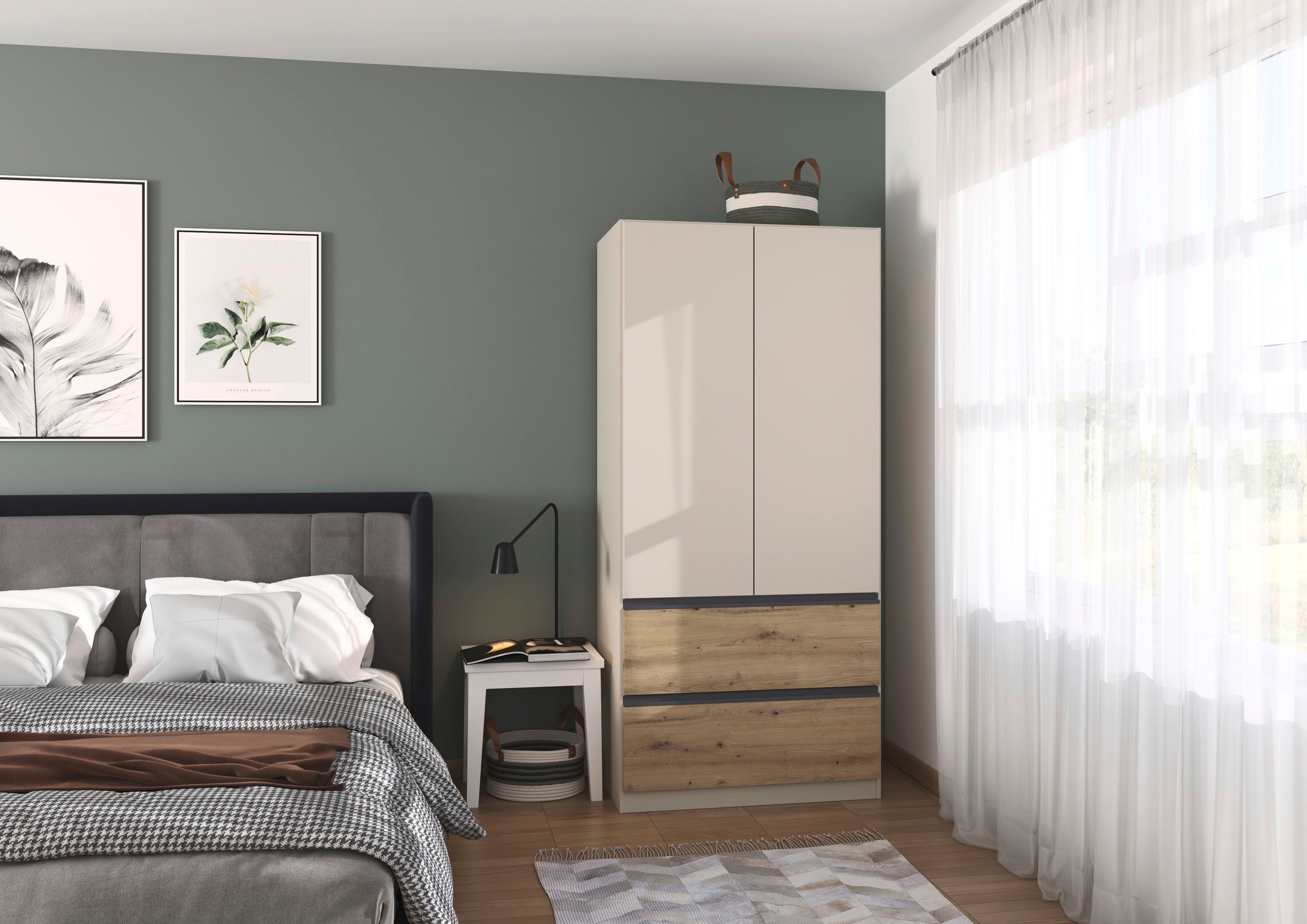 rauch Drehtürenschrank "Kleiderschrank Schrank Garderobe COSTA in den Breiten 91/136/181 cm" in 3 Ausstattungen BASIC/CLASSIC/PREMIUM, viel Platz, grifflose Front und Push-to-Open Funktion MADE IN GERMANY