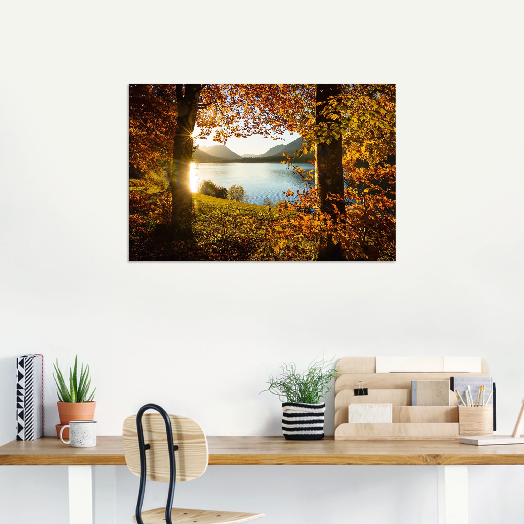 Artland Wandbild »Herbst am Sylvensteinsee« Gewässer 1 Stk. tlg. als Alubild, Leinwandbild in verschied. Grössen