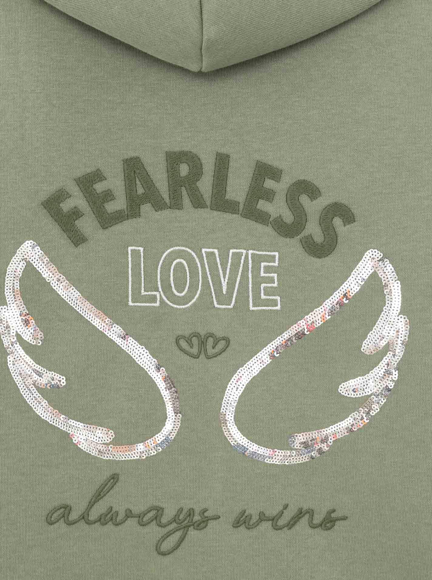 Zwillingsherz Hoodie »"Wings"«, glamouröse Stickerei mit Flügeln, Pailletten, glänzende Kordel
