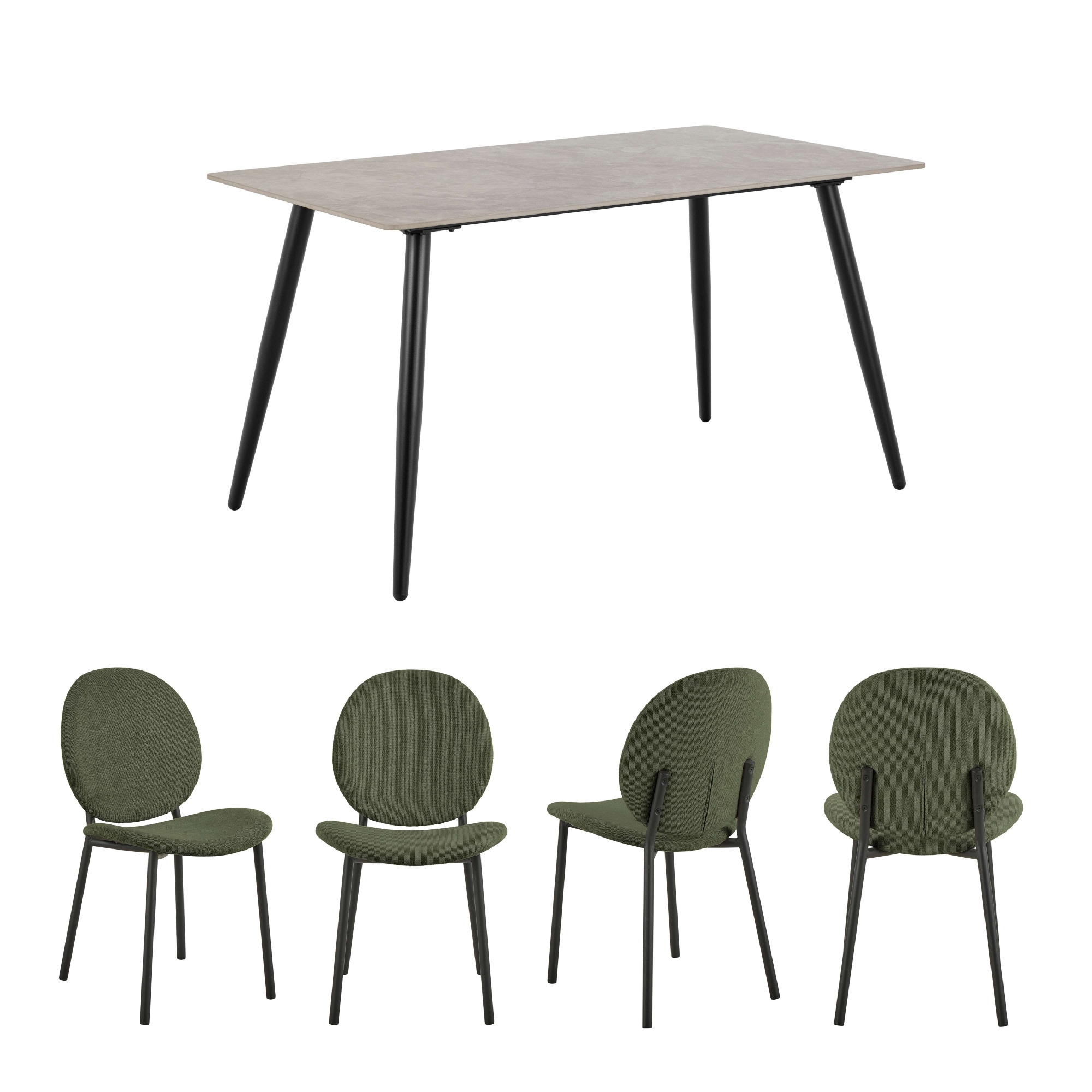 ACTONA GROUP Set de salle à manger »Essgruppe, Speisetisch mit Stühlen« Ensemble complet, 1 table + 4 chaises, 5 cuis tlg.