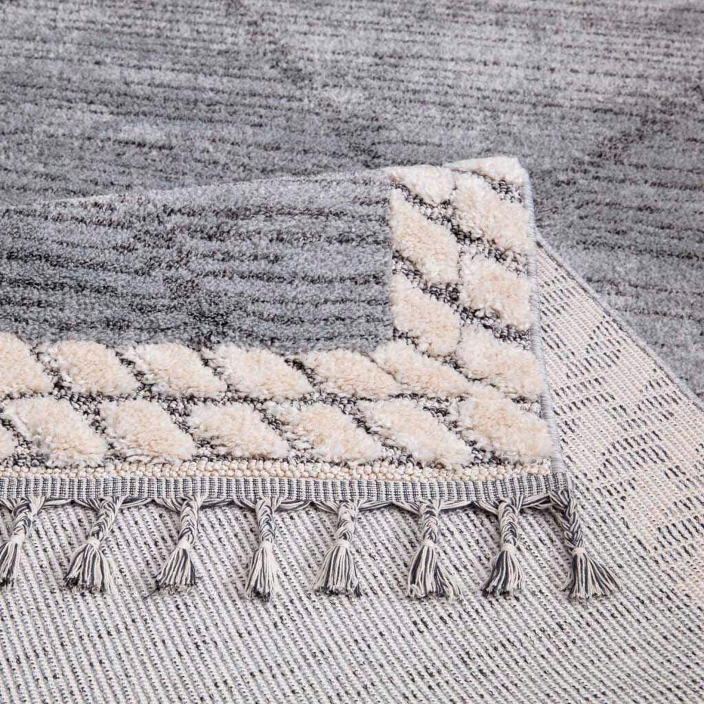 Carpet City Hochflor-Teppich »Valencia 909«, rechteckig, 20 mm Höhe, Läufer, Boho-Stil, 3D-Effekt, Relief, Hoch-Tief-Struktur, mit Fransen