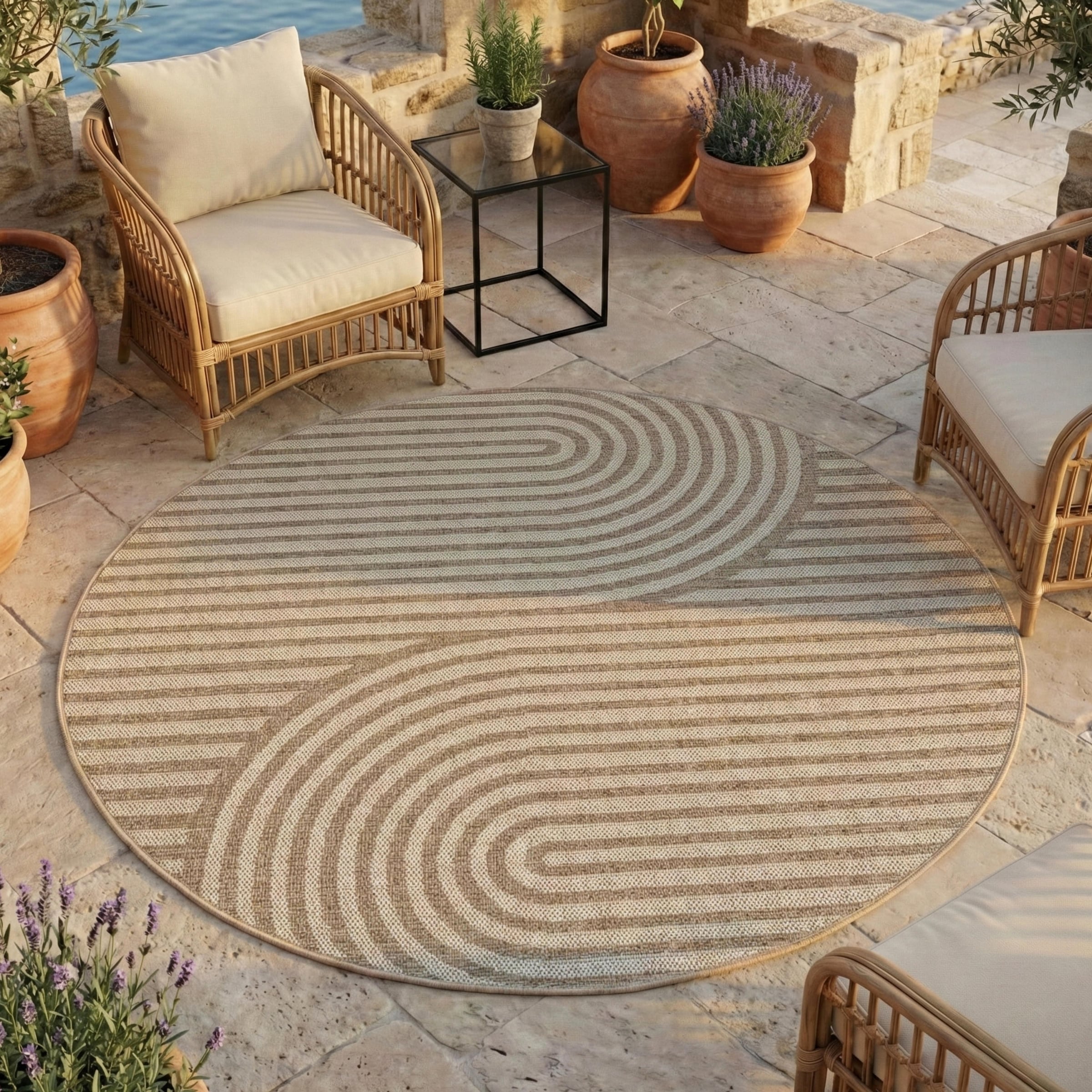 Image of Ayyildiz Teppiche "DESERT 1301, auch als Läufer und Rund erhältlich" rund 5 mm Höhe In und Outdoor, pflegeleicht, Wohnzimmer, Aussenbereich
