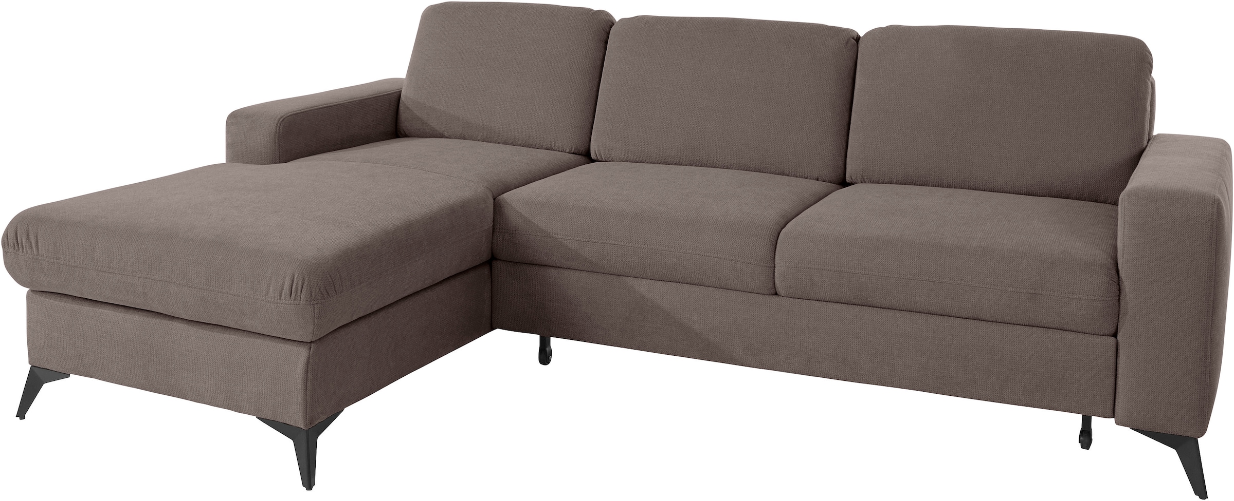 Places of Style Ecksofa »Lolland L-Form«, Wahlweise mit Bettfunktion und Bettkasten, Federkern