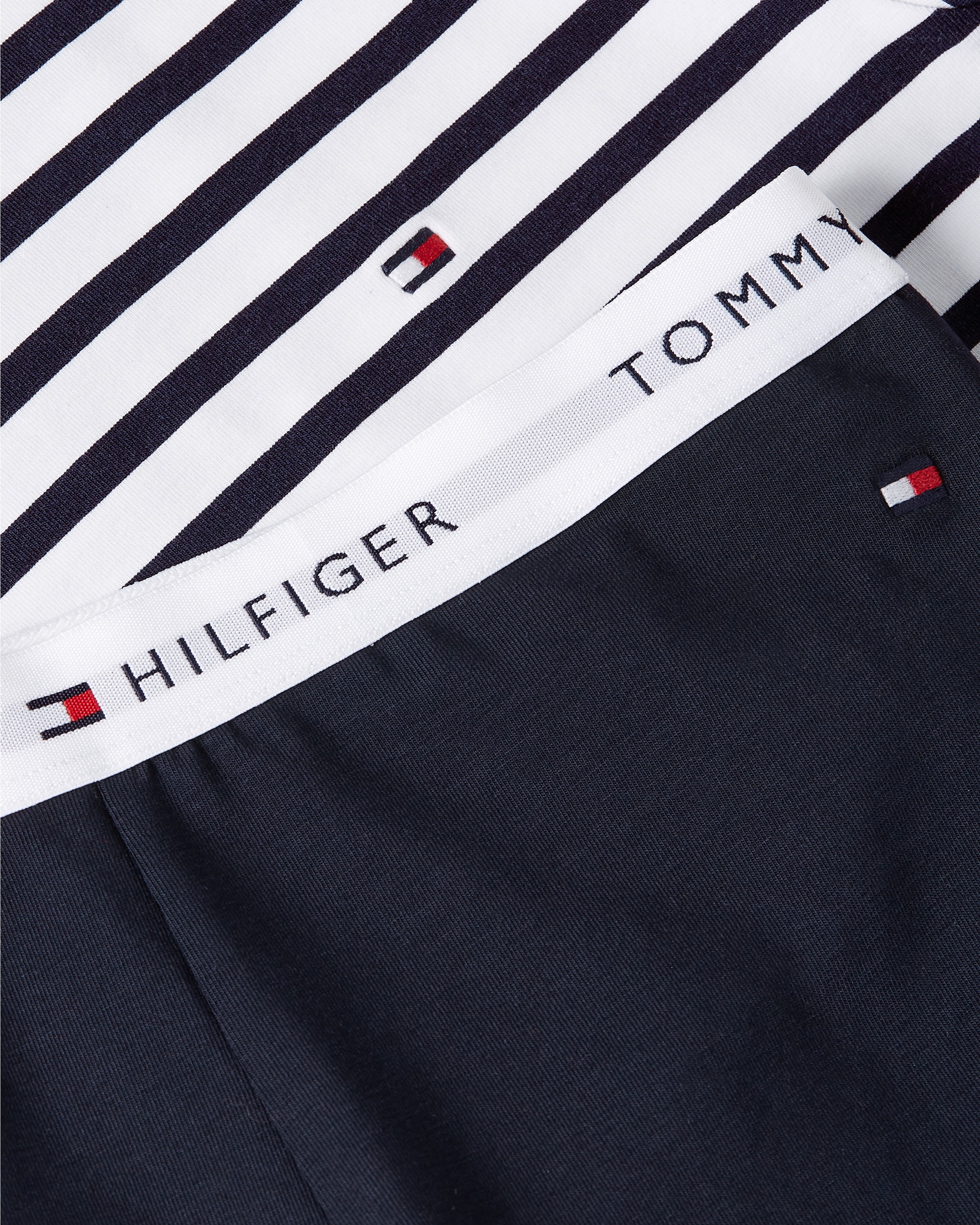 Tommy Hilfiger Underwear Schlafanzug »LS PJ CUFFED SET PRINT«, (Set, 2 tlg.), Bündchen an Bein, regular fit, Rundhals
