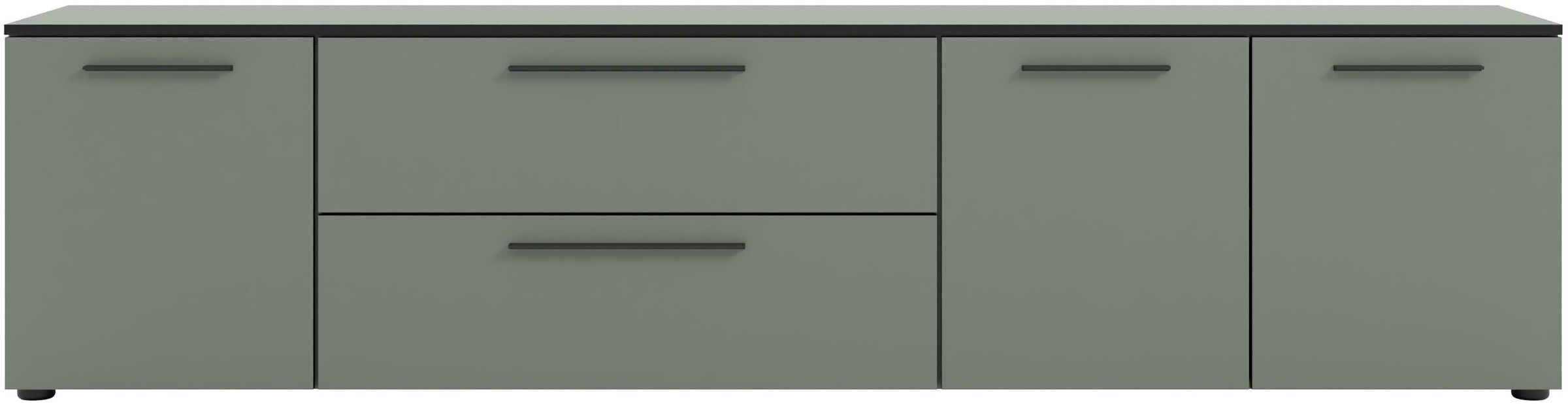 Image of Manjana Möbel Lowboard "mit Schwarz matten Metallgriffen"