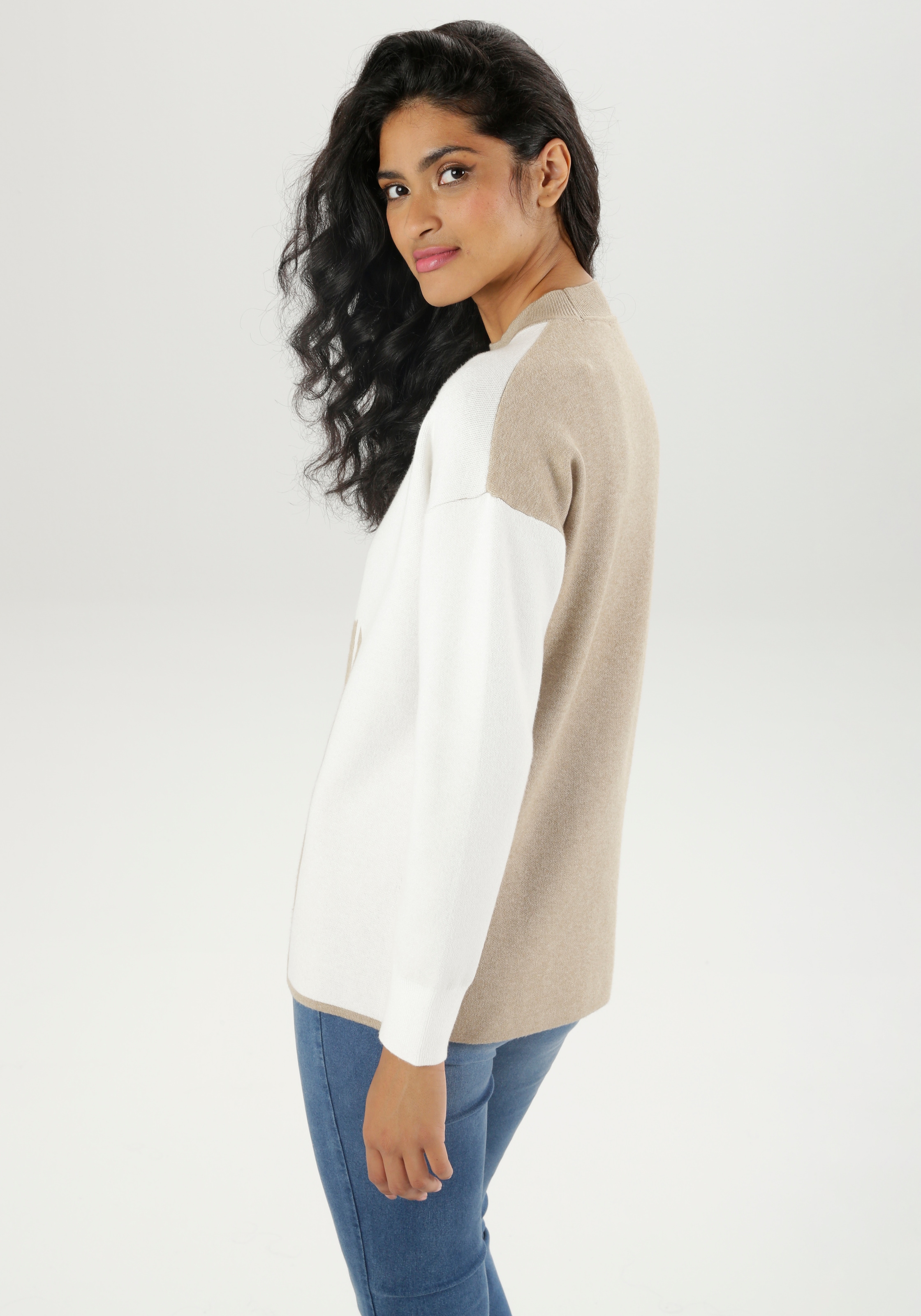 Aniston SELECTED Strickpullover, mit plakativem Blumendessin