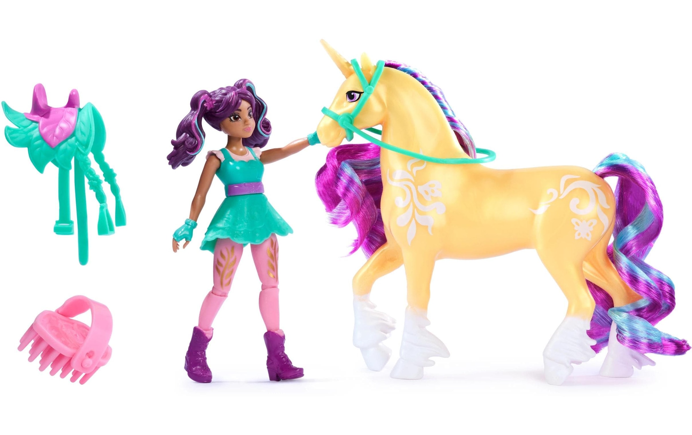 Anziehpuppe »Spinmaster Unicorn Academy Ava Doll & Leaf Unicorn«