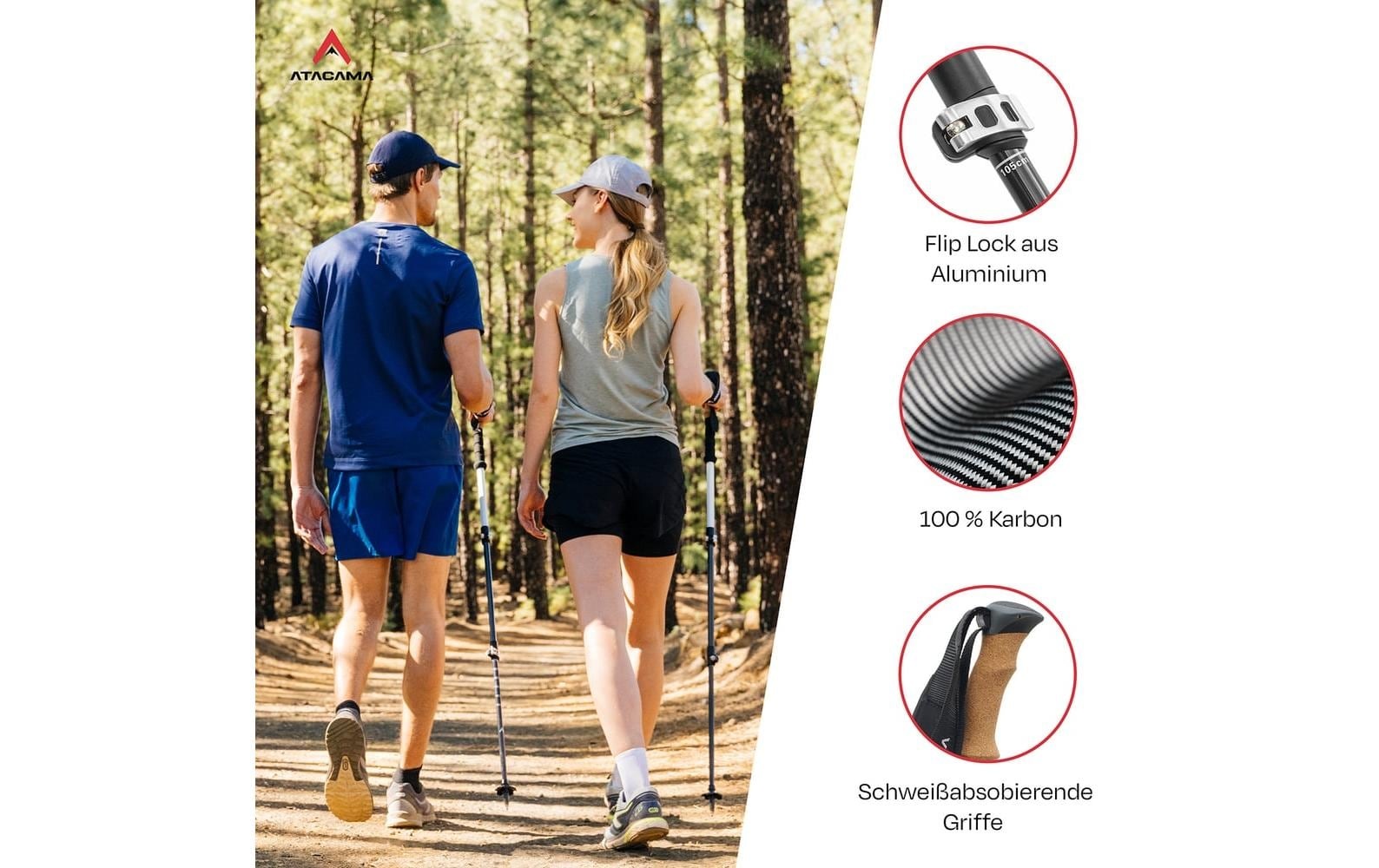   Bâtons télescopiques »Wandestöcke Atacama 13-tlg. 110-135 cm«