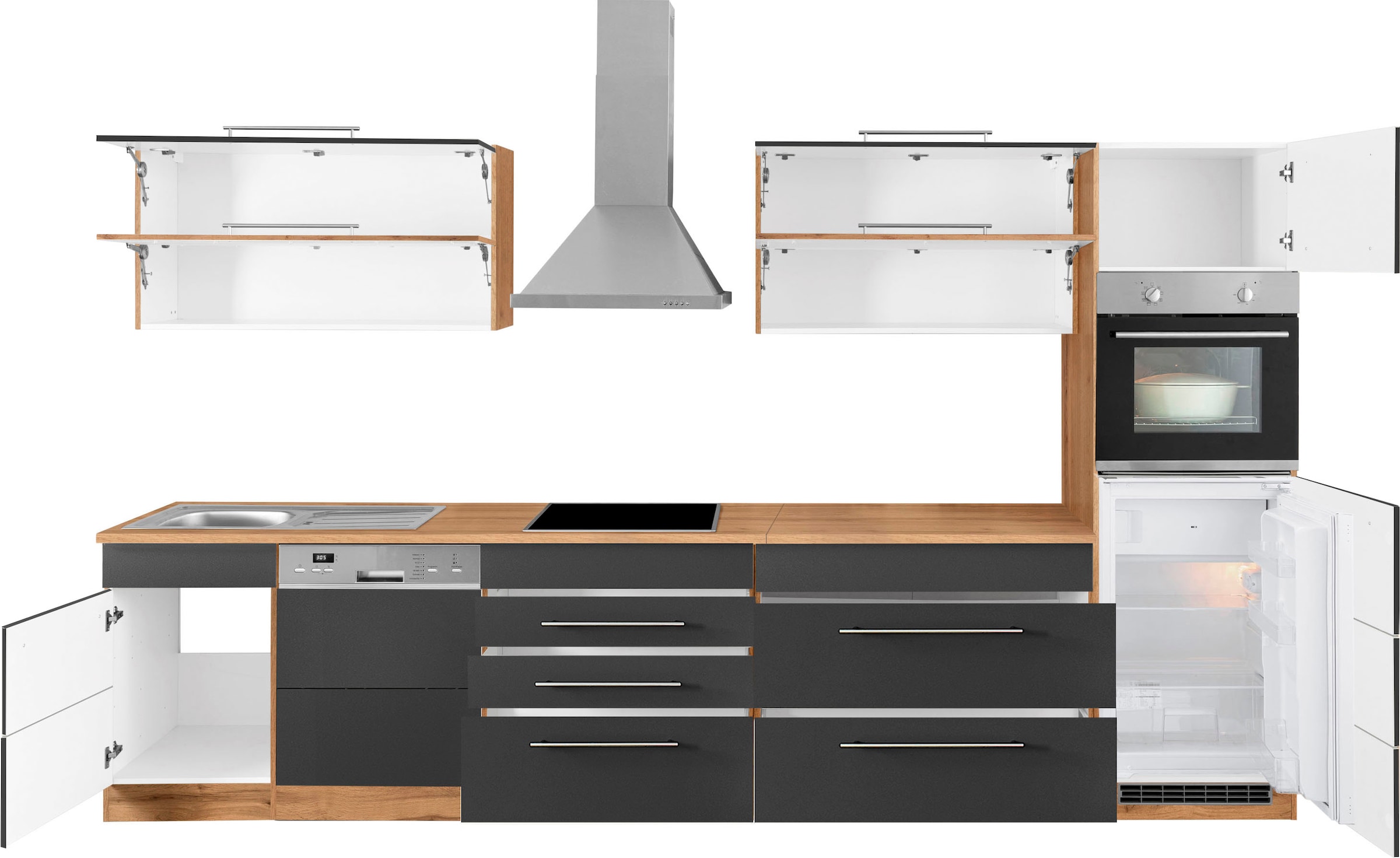 KOCHSTATION Kitchenette »KS-Wien« largeur 350 cm, option appareils électriques et induction
