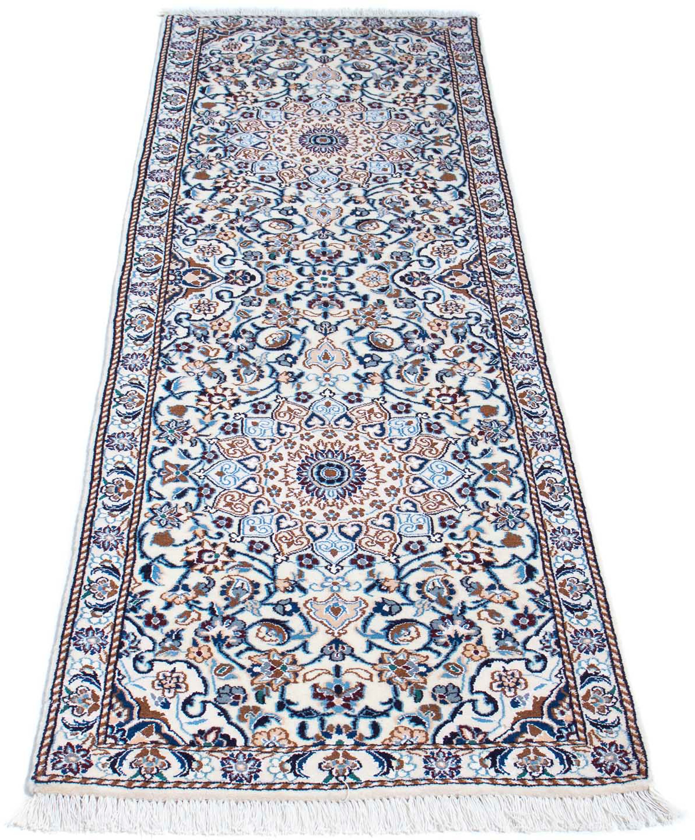 Image of morgenland Orientteppich »Perser - Nain - Royal - 196 x 59 cm - beige«, rechteckig, 10 mm Höhe, Wohnzimmer, Handgeknüpft, Einzelstück mit Zertifikat bei Ackermann Versand Schweiz