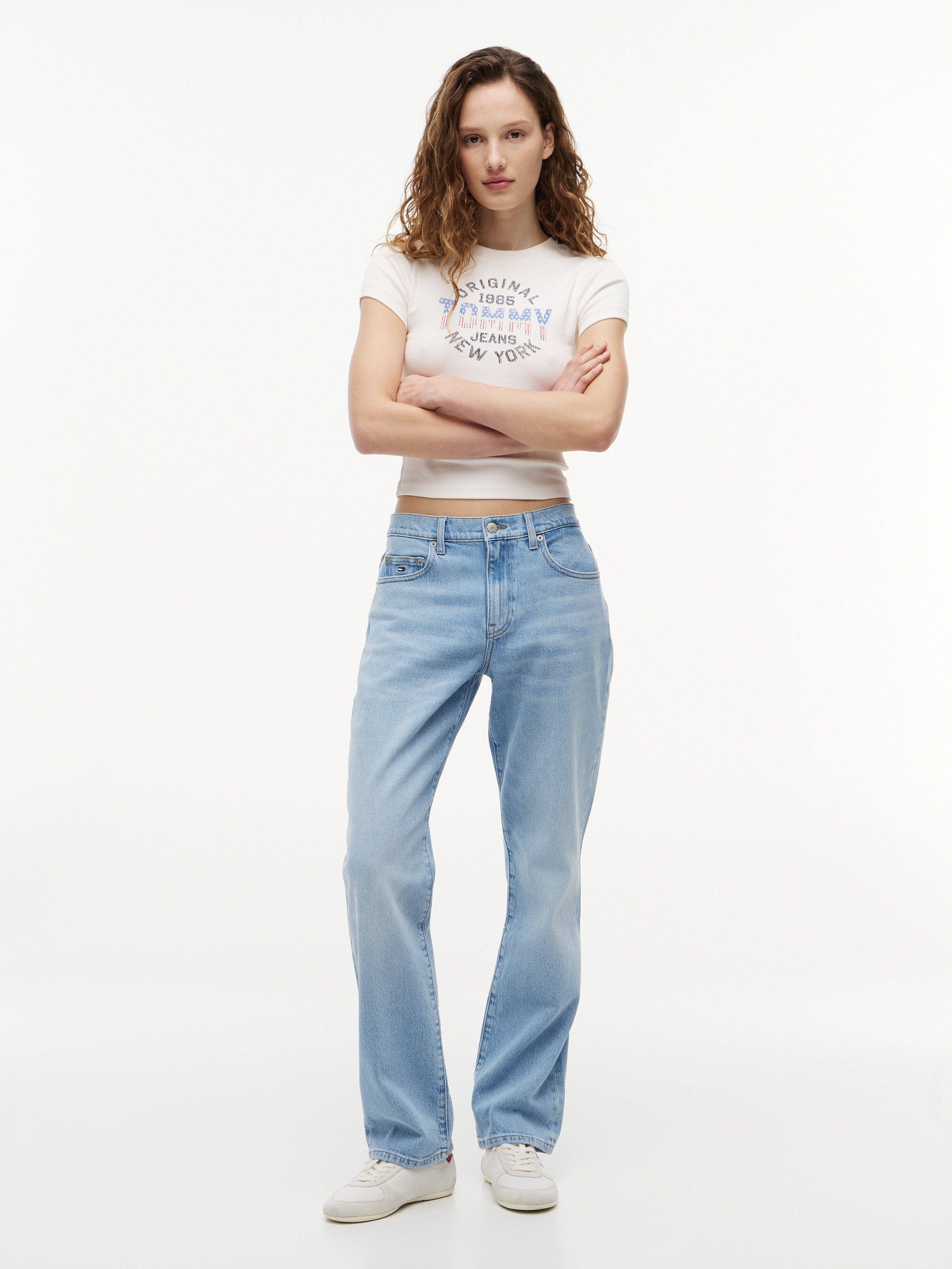 Tommy Jeans Straight-Jeans »KIRA MR SLIM STR BJ0111« Baumwollmischung, straight fit