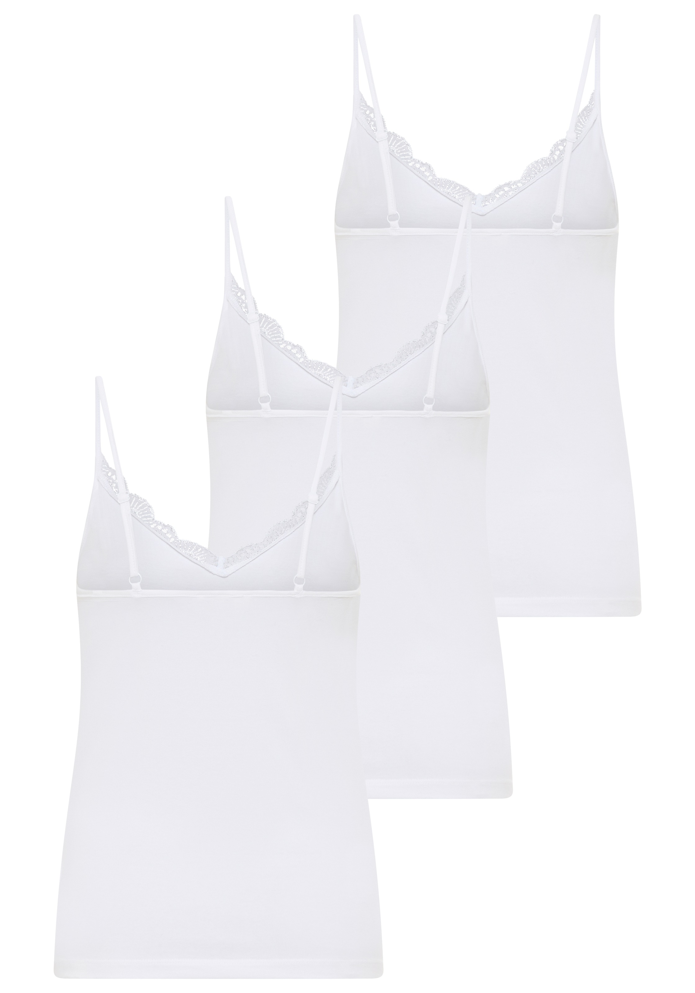 Image of YSABEL MORA Unterhemd "BASIC COLLECTION COTTON WITH LACE" 3er Pack, das perfekte Basic-Top für jeden Tag